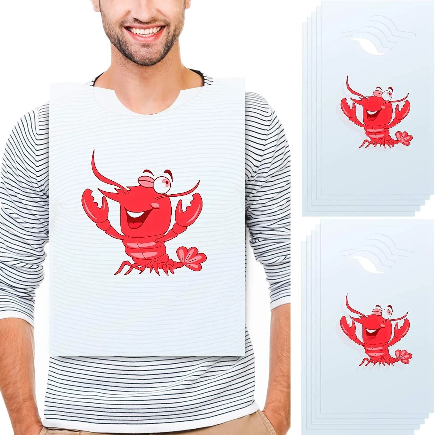SATINIOR 30 Piece Lobster Bibs 23 Inch Crawfish Boil Party Supplies Crab...