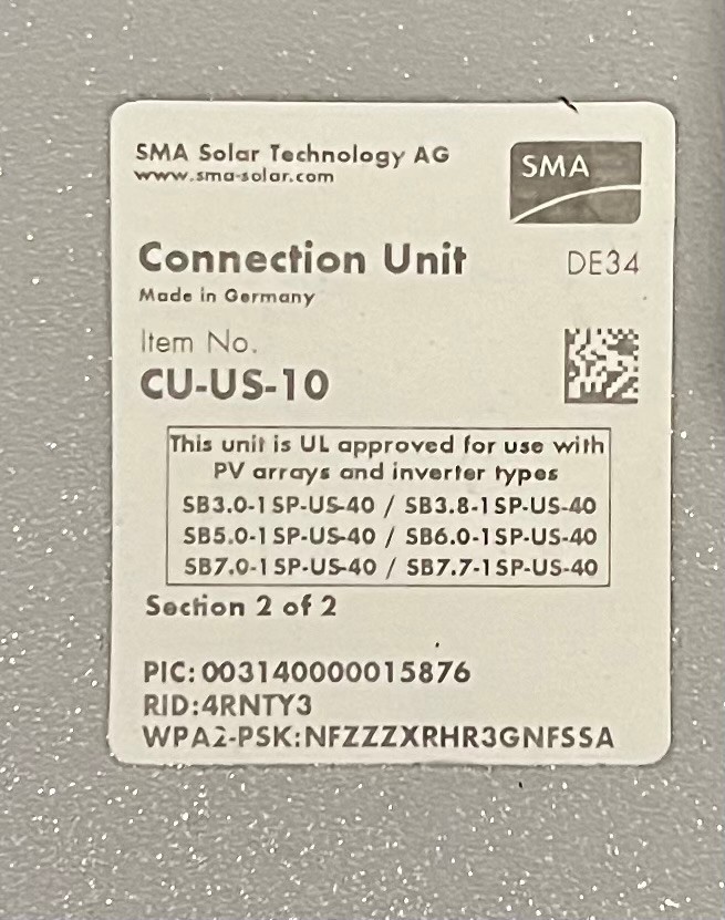 NEW IN OPEN BOX SMA Sunny Boy SB3.8-1 SP-US-40 3800W Grid Tie Solar Inverter