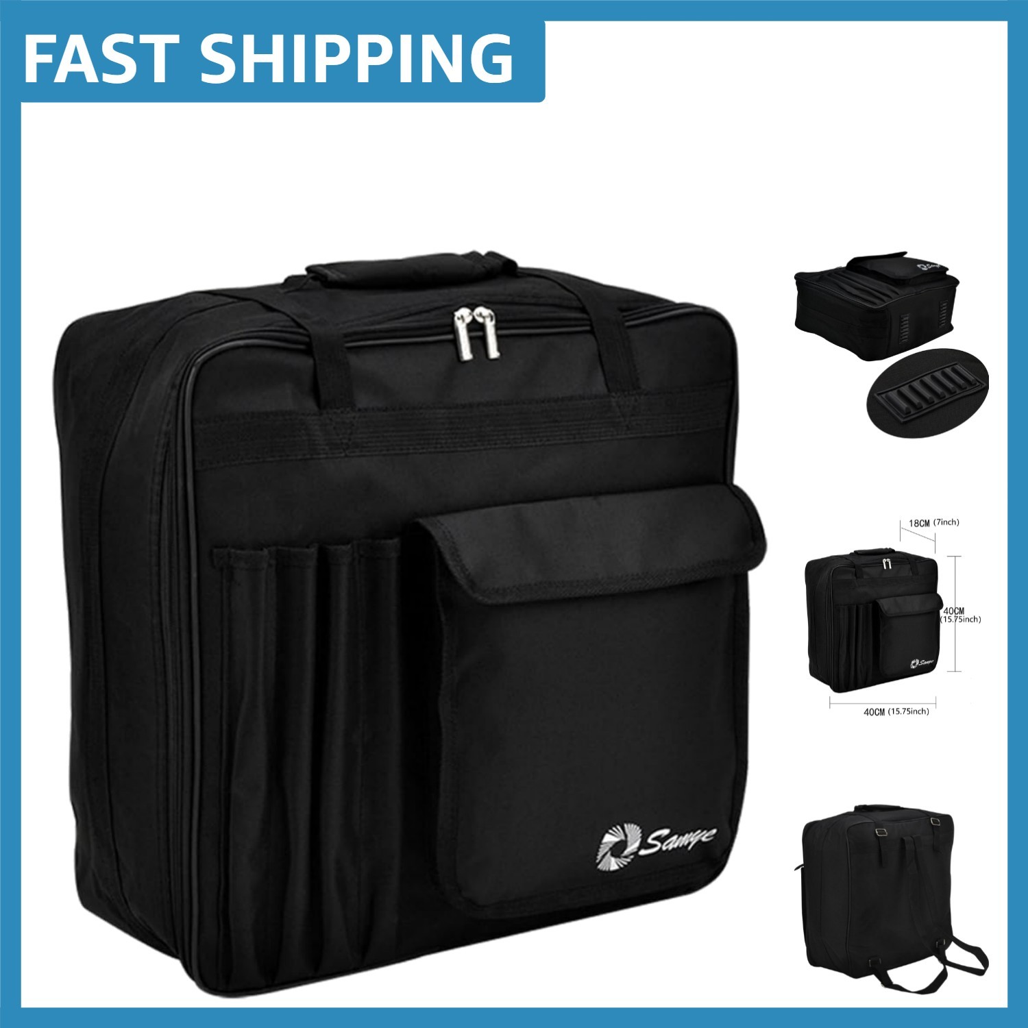 Snare Drum Bag for 13"-15" Drums with Pockets - Oxford Waterproof Case