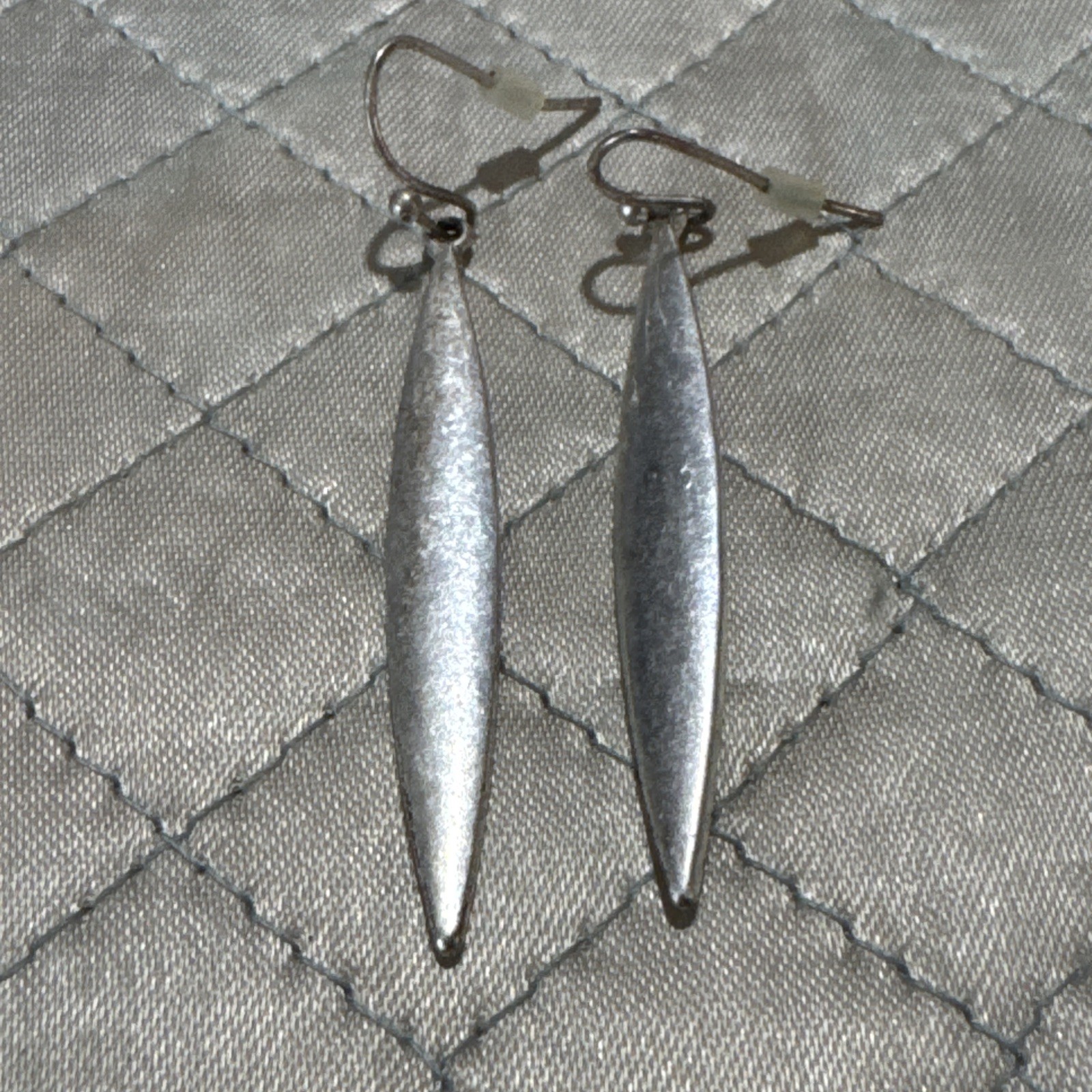 Vintage Silver Toned Dangle Earrings Pierced