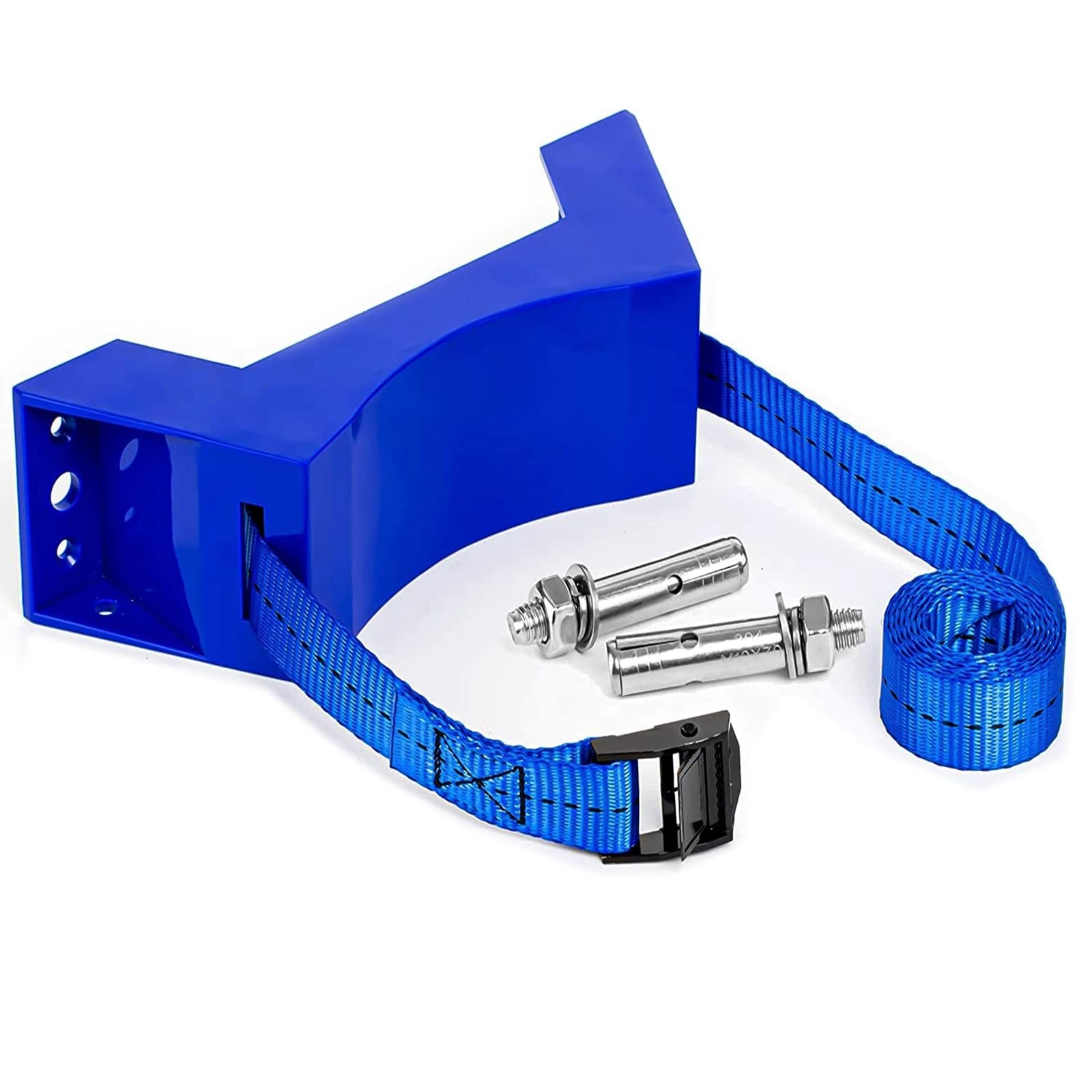 Cylinder Wall Mounted Bracket Propane Tank Holder with 59 Inch blue, Blue