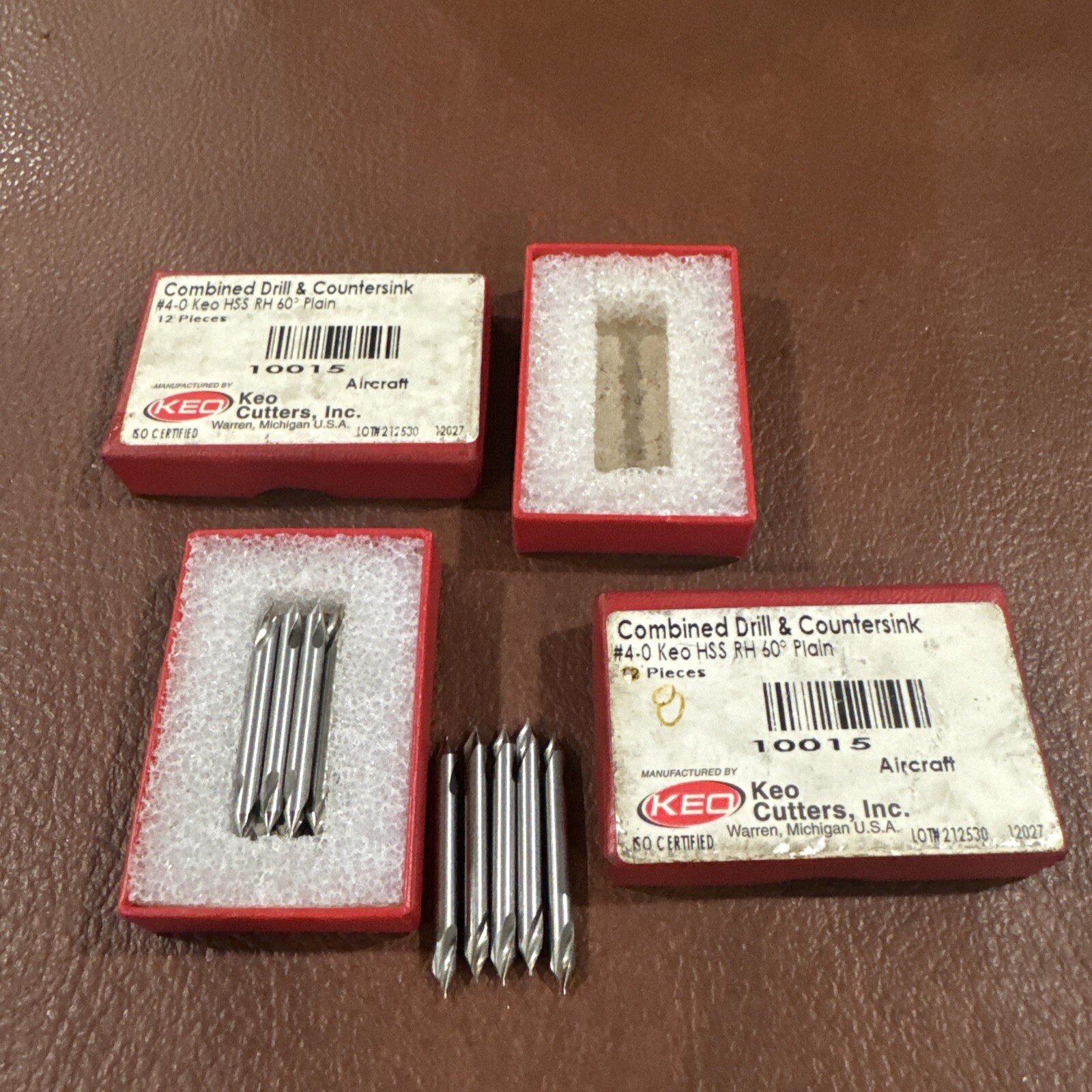 Keo (10015) #4/0 60° 1/8" x 1-1/4" OAL HSS Combo Drill & Countersink  Pack of 15