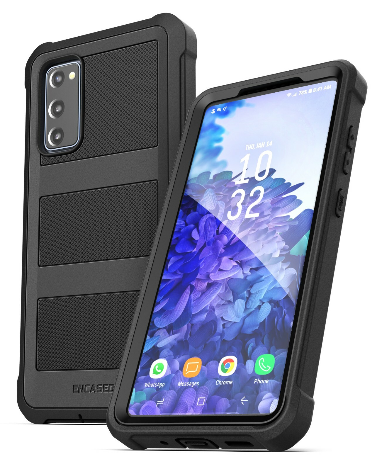 For Samsung Galaxy S20 FE Case, Protective Full Body Phone Cover - Black