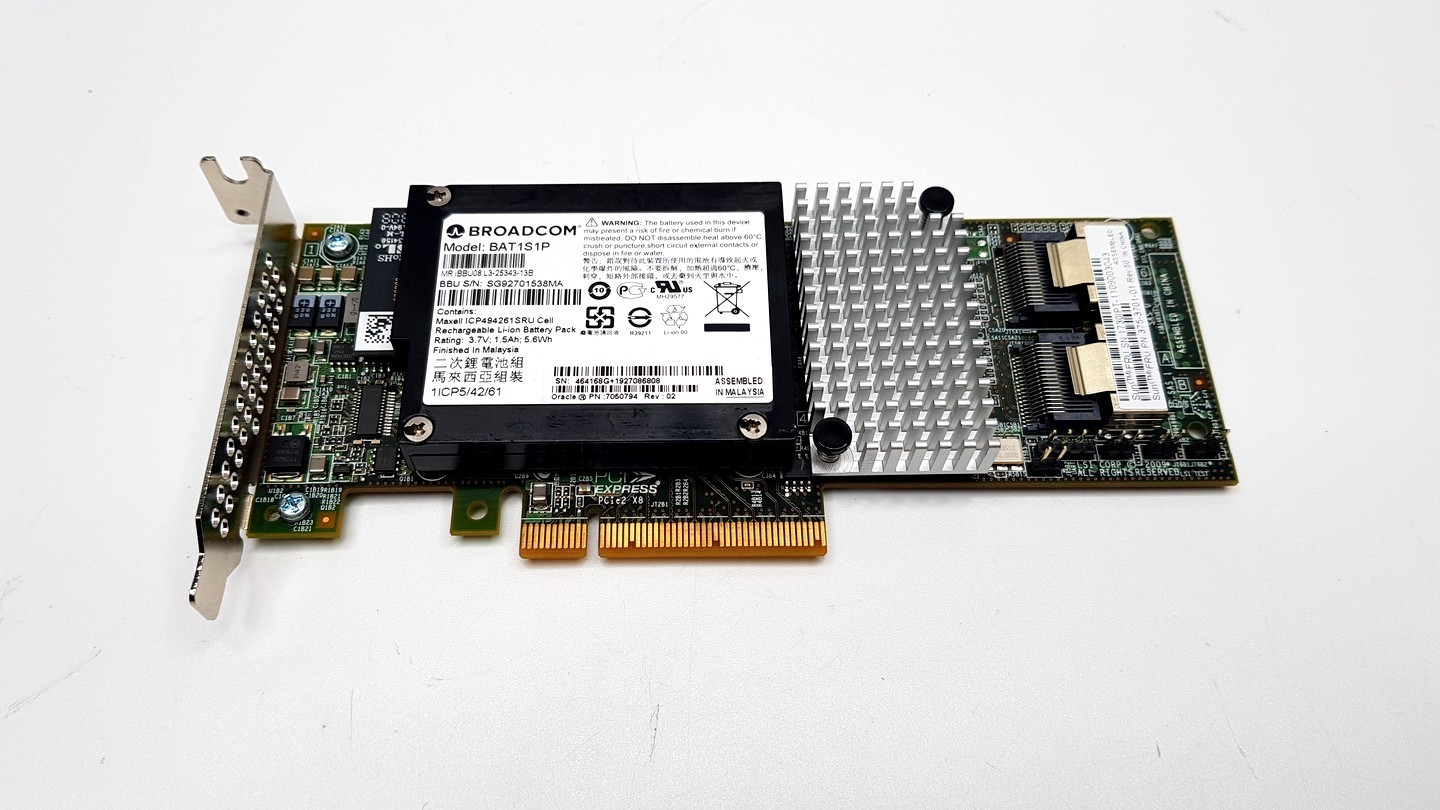 SUN Oracle 375-3701-01 SAS PCI-E 2-Ports RAID Card W Battery 7050794 Rev02 50060