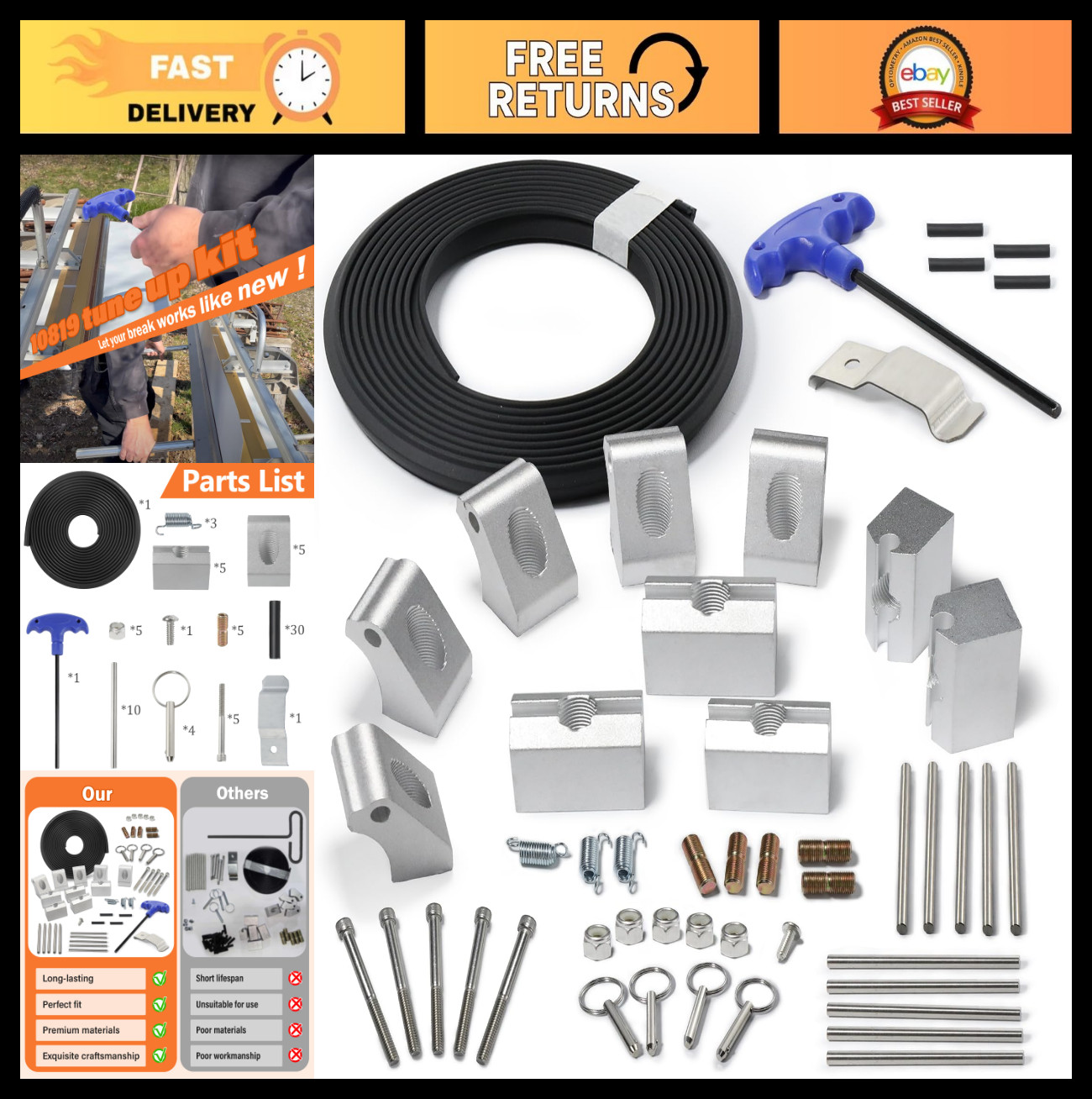 Brake Tune-Up Kit for Tapco Pro 14, Pro 19, Pro II, III & 2000 - Durable Parts