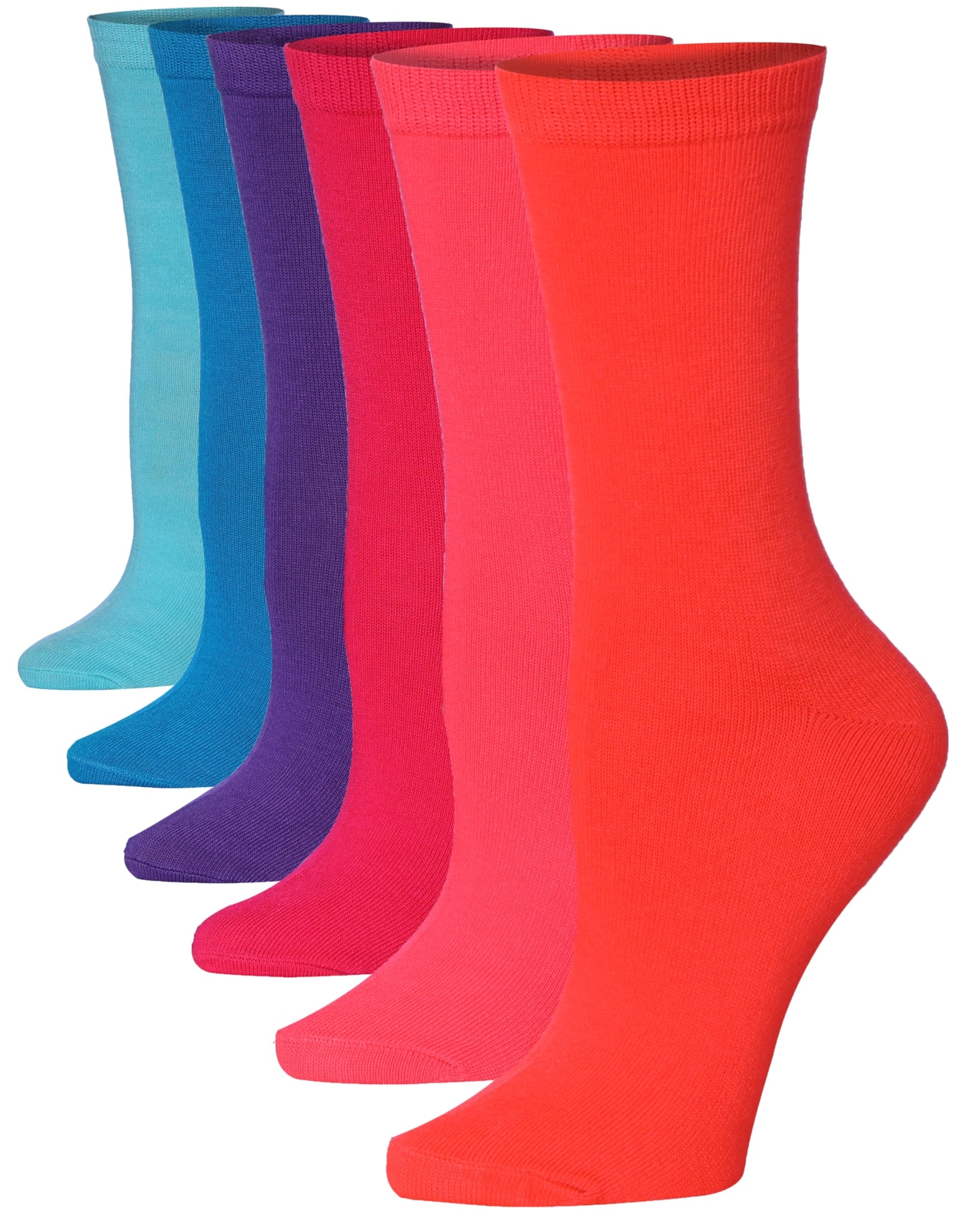Tipi Toe Womens 6 Pack Colorful Funky Patterned Crew Dress Socks