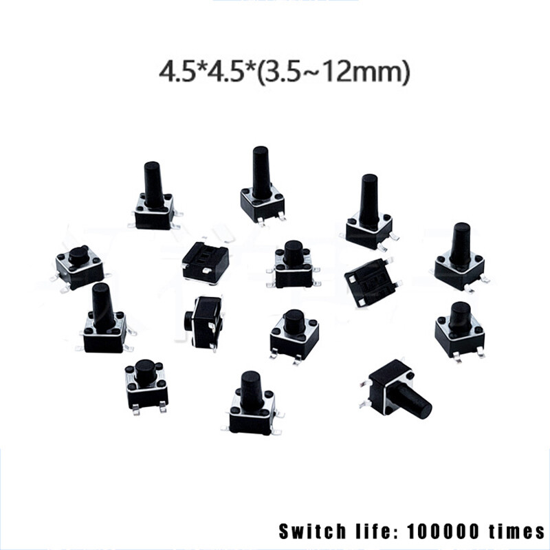 PCB SMD Momentary Tactile Tact Push Button Switch 4 Pin DIP 4 SPST 4.5x4.5x5mm