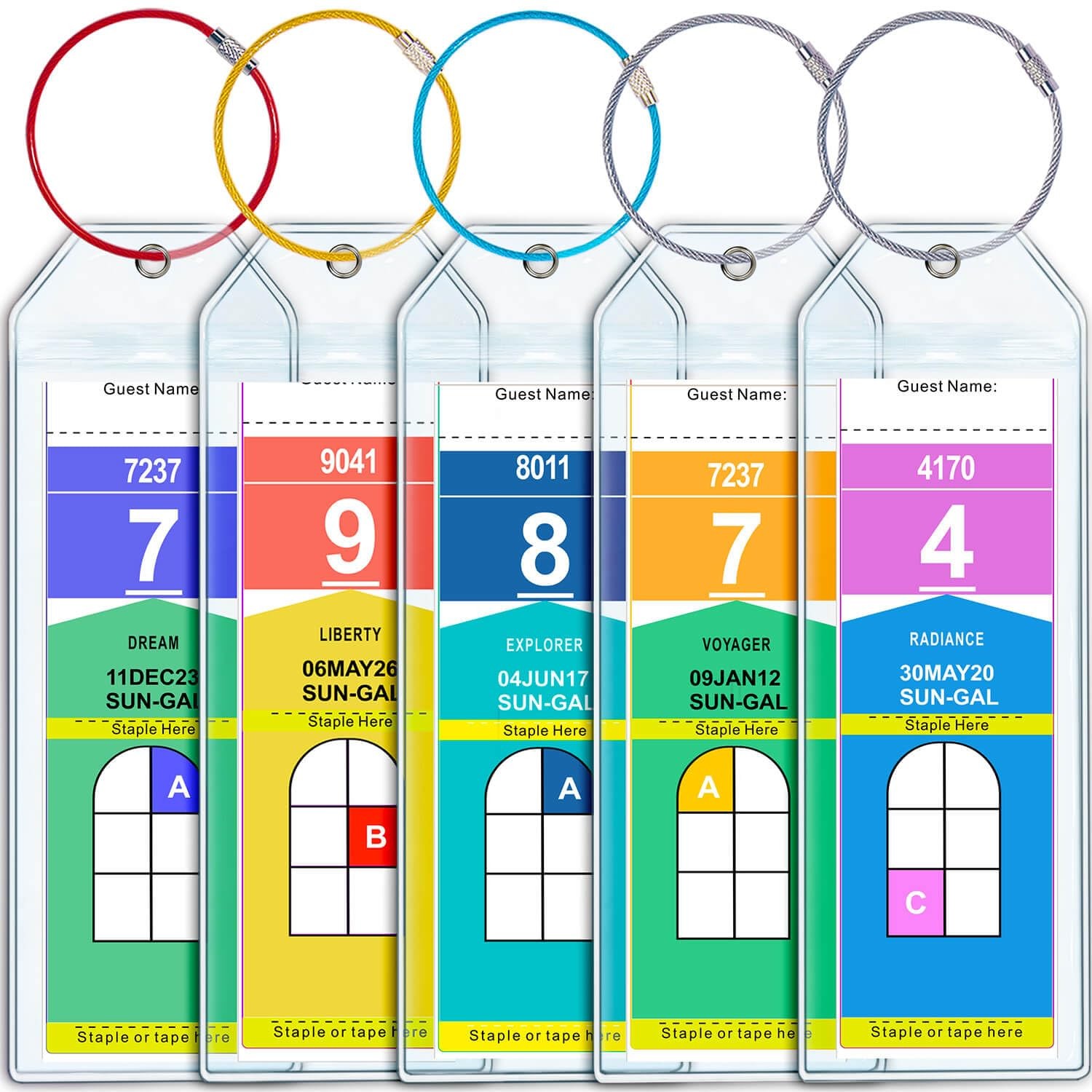 Cruise Luggage Tag Holder for Royal Caribbean & 2.52 x 7.56 inches, 5 Clear