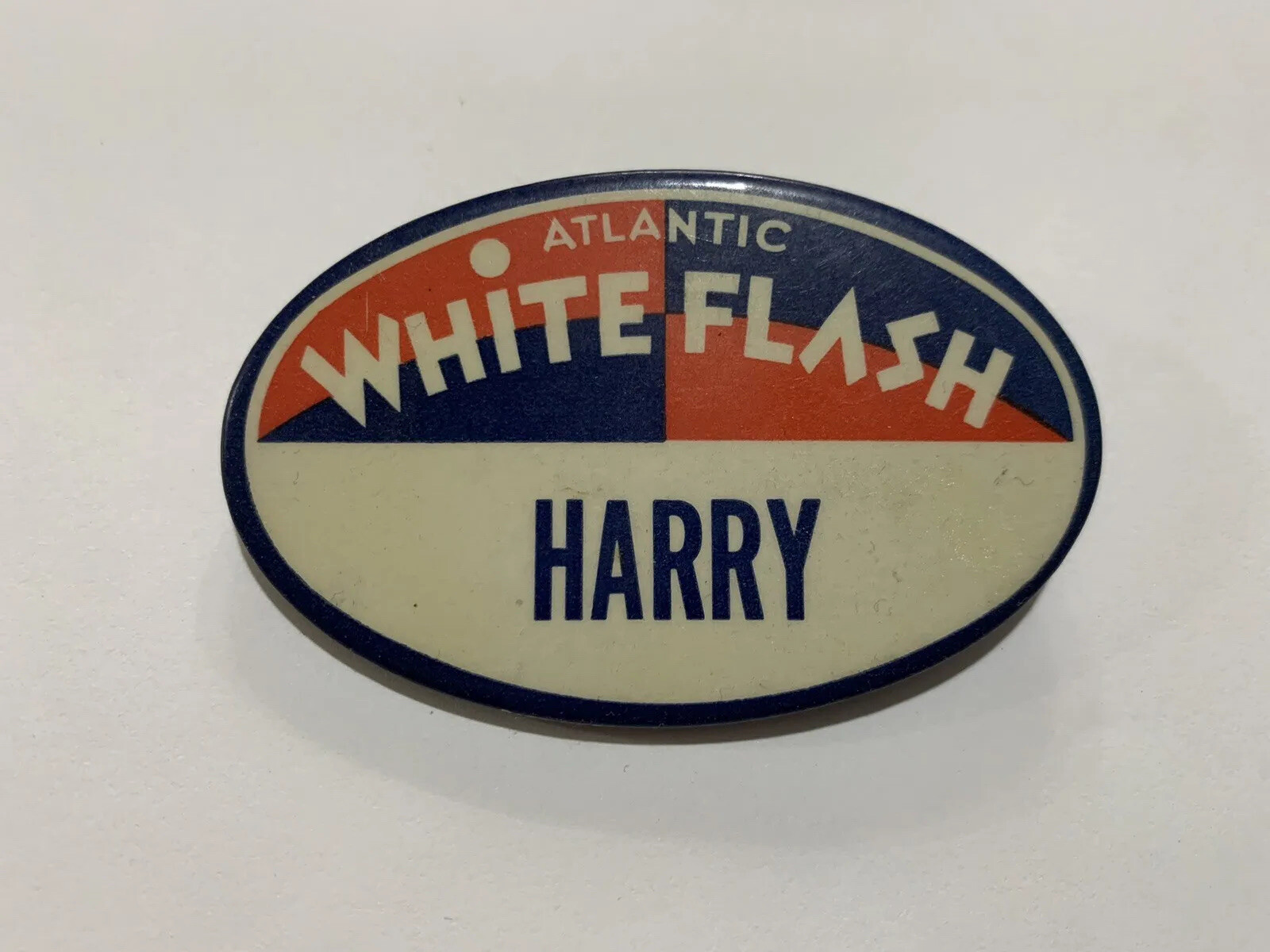 Atlantic Gas Oil Uniform Name Badge Harry Garage Station Service Pump Attendant