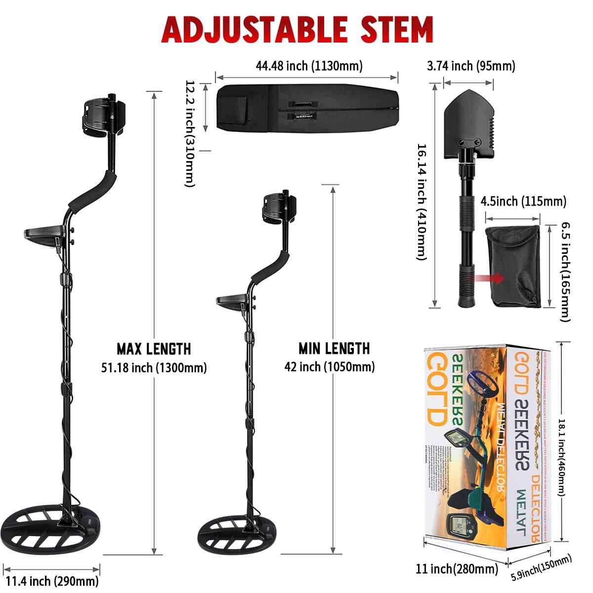 Detector De Metales Oro y Plata Gold Finder Metal Detector w/ Waterproof Coil
