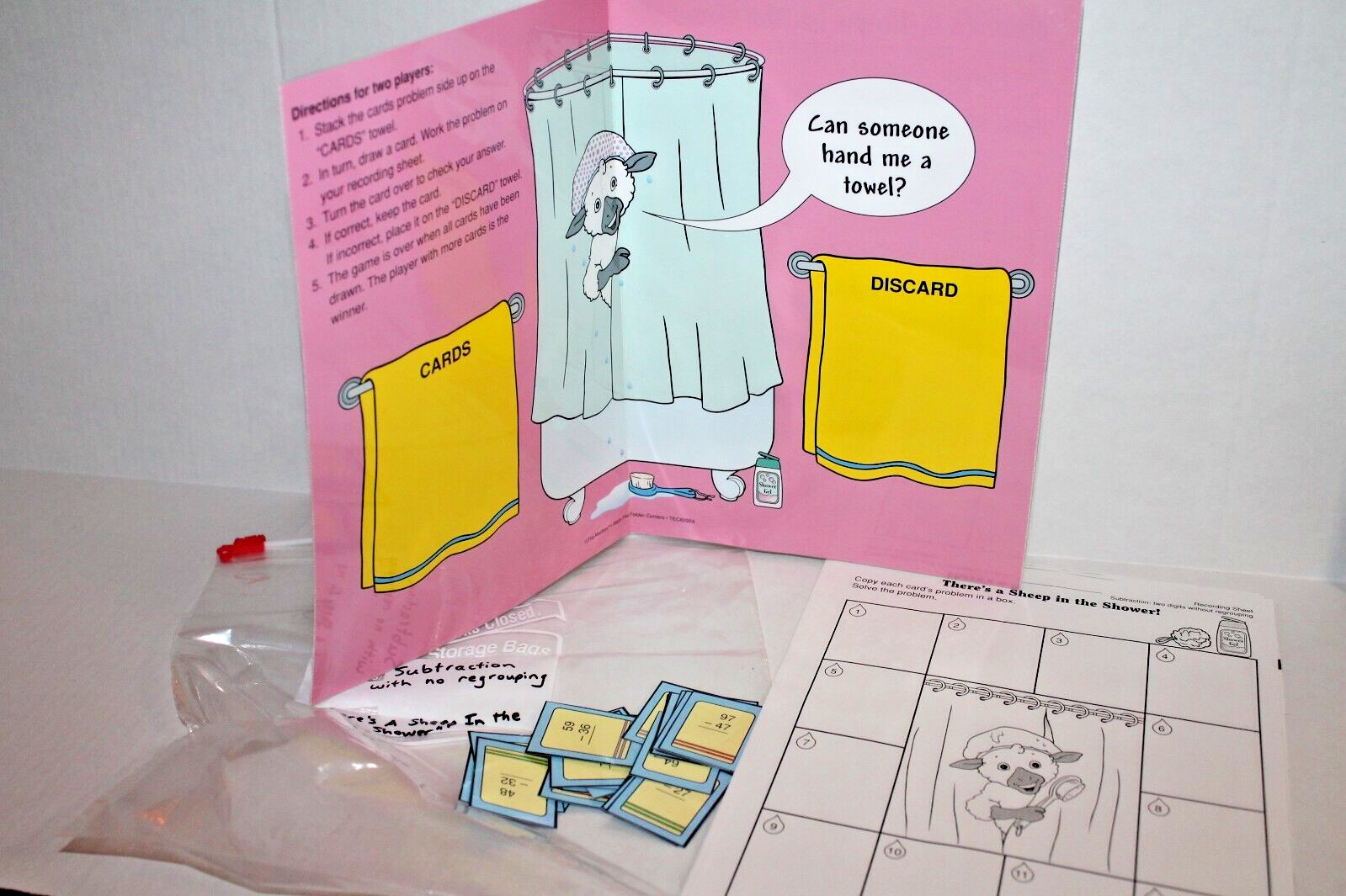 Subtraction with No Regrouping Folder Game Center Activity Mailbox Grades 1-2