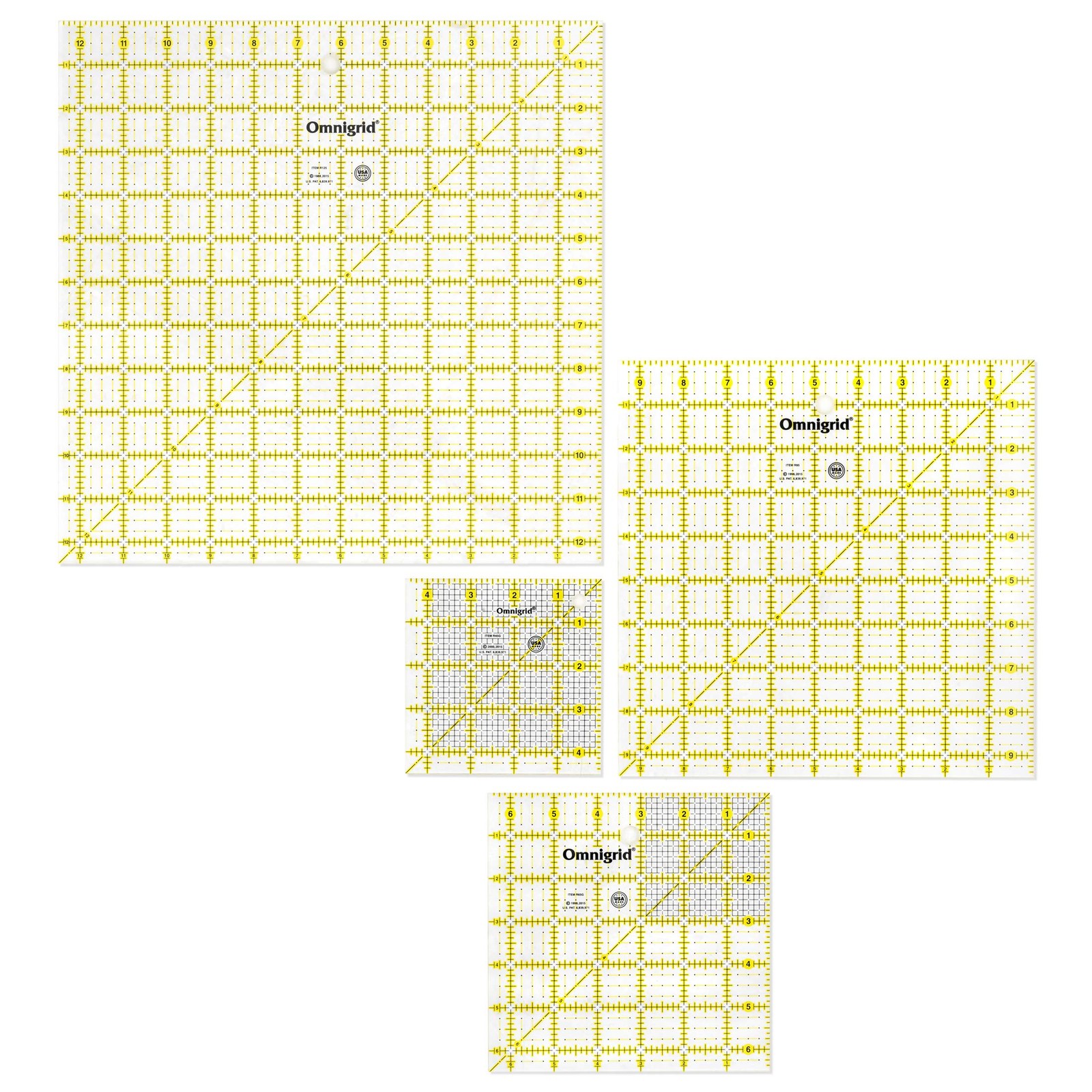 Omnigrid R45125S 12-1/2-Inch Square Value 4.5”, 6.5”, 9.5” and 12.5”, Clear