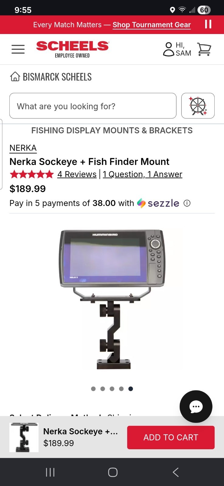 Nerka Sockeye + Fish Finder Mount
