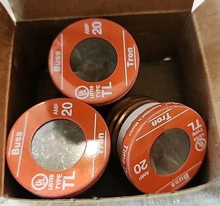 Buss TL 20 Time Delay Fuses ~ TL-20 ~ 3 of 4 Pack Box