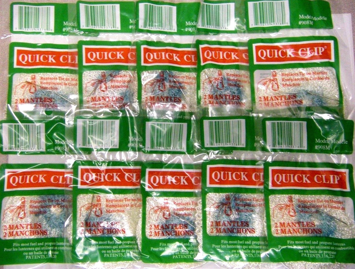 Quick Clip Mantles Fit Coleman Stansport Propane Lanterns & other 10 pk 20 total