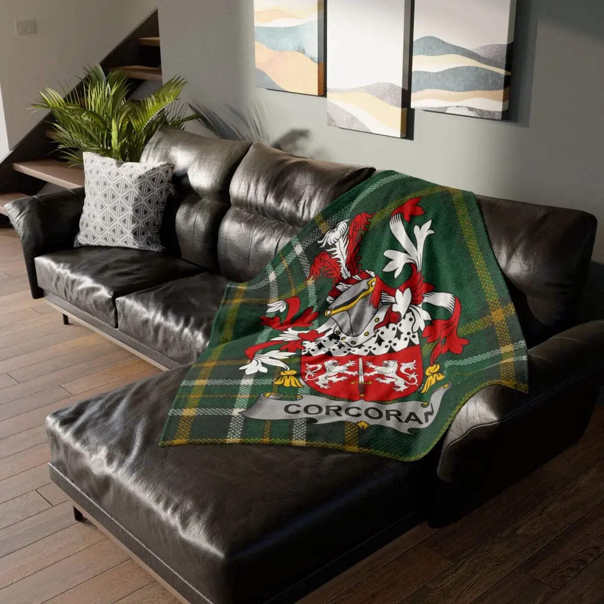 Corcoran Family Crest Irish Blanket