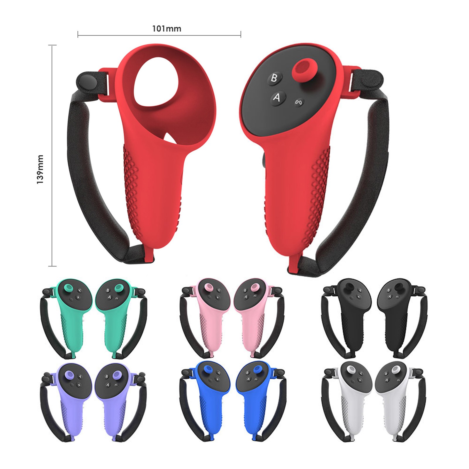 Anti-slip Silicone Handle Case Cover with Hand Band For Quest 3 Controller