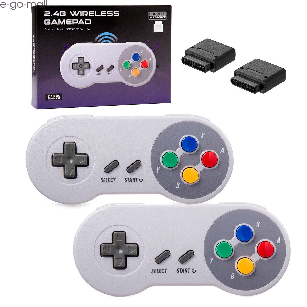 2PCS 2.4GHZ Wireless SNES Super Classic Controller for Super Nintendo SNES SFC