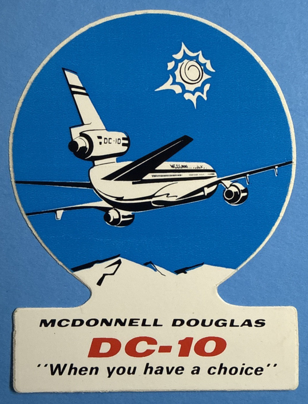Vintage McDonnell Douglas DC-10 Aircraft Promotional Sticker Aviation Decal