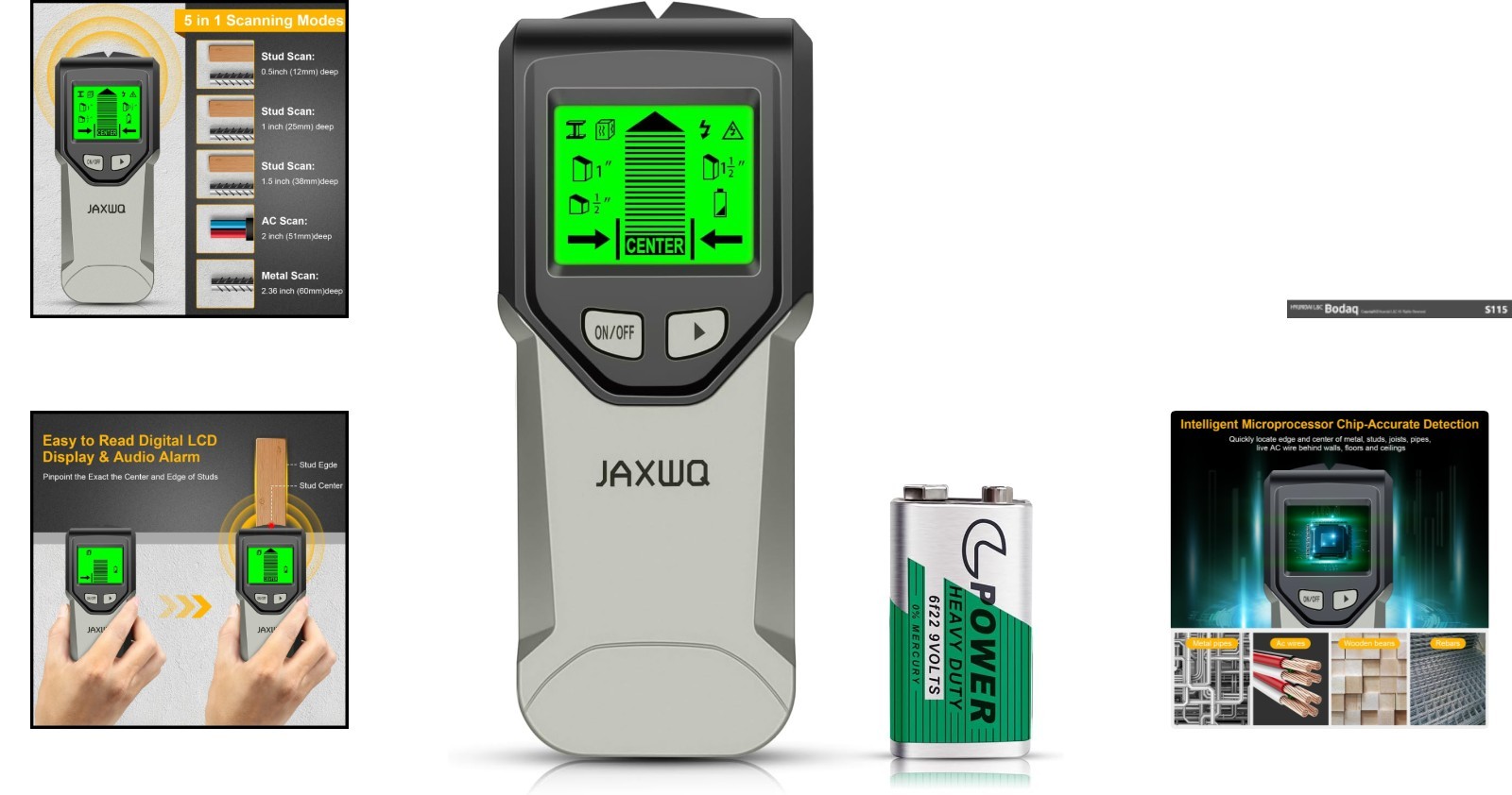 Versatile Stud Detector with Smart Chip & Audio Alerts for Safe Installations