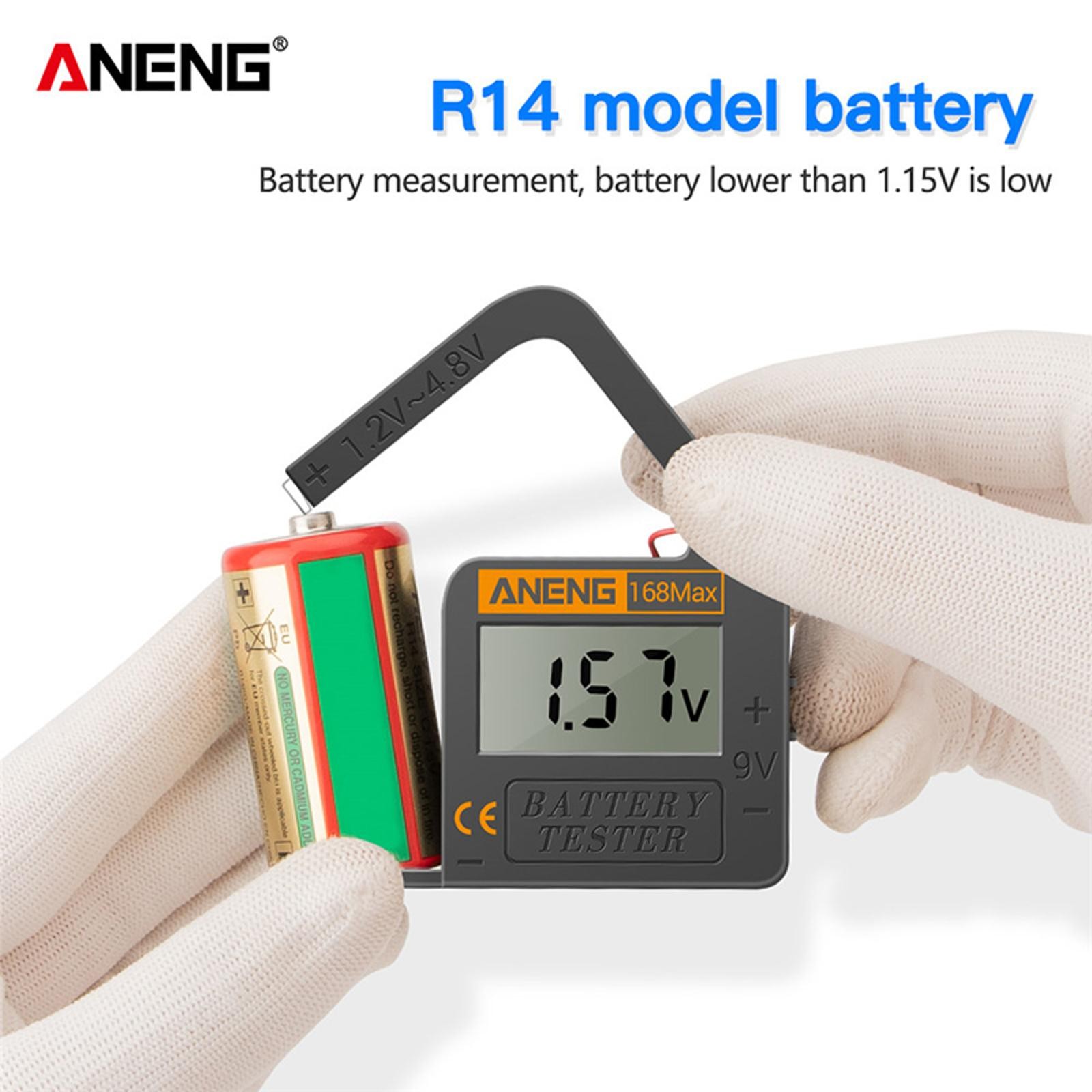 New ANENG 168Max Digital Battery Capacity Checker Volt Checker For 9V AA AAA