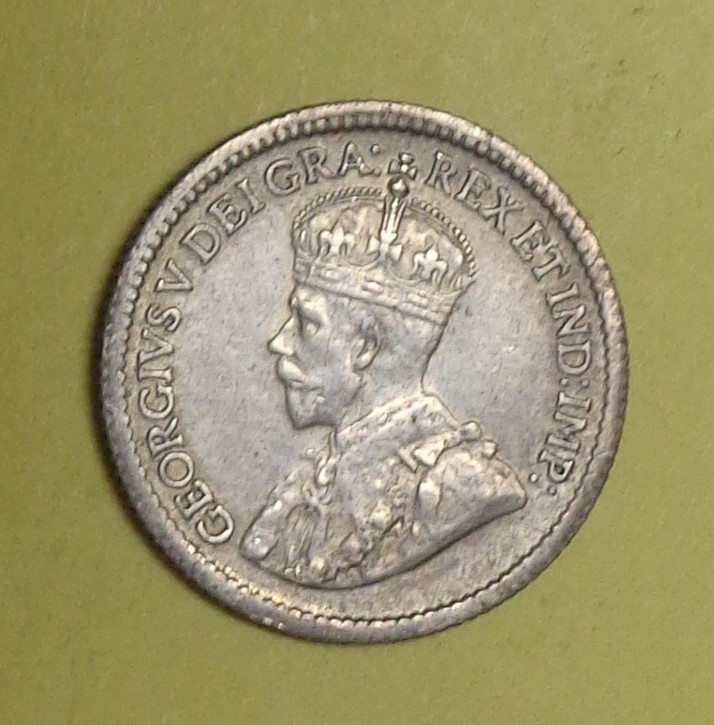 Canada 1917 Silver 5 Cent Coin Great Details