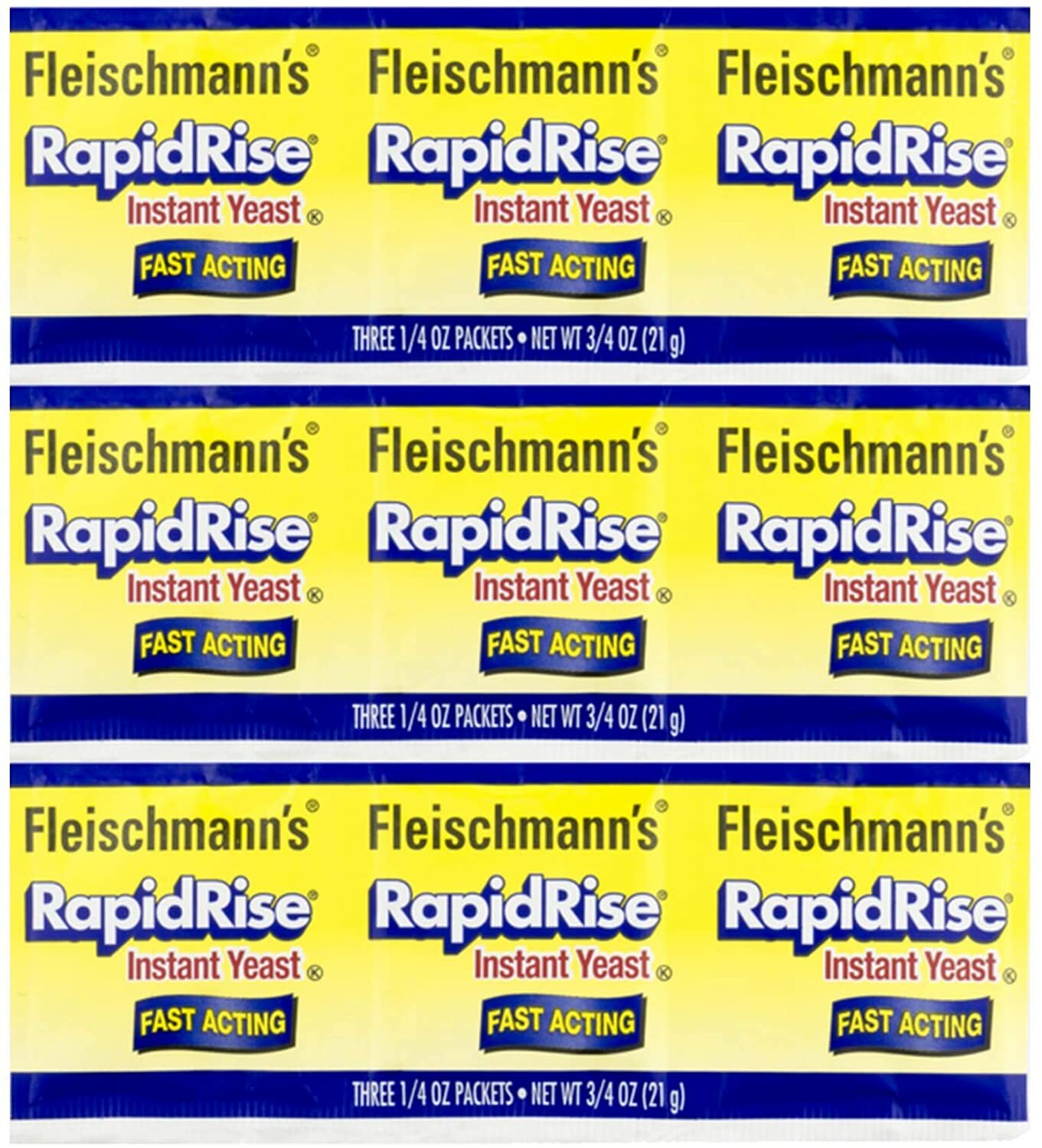 Fleischmann's Rapid Rise Yeast, 0.25 Ounce (9 Count)