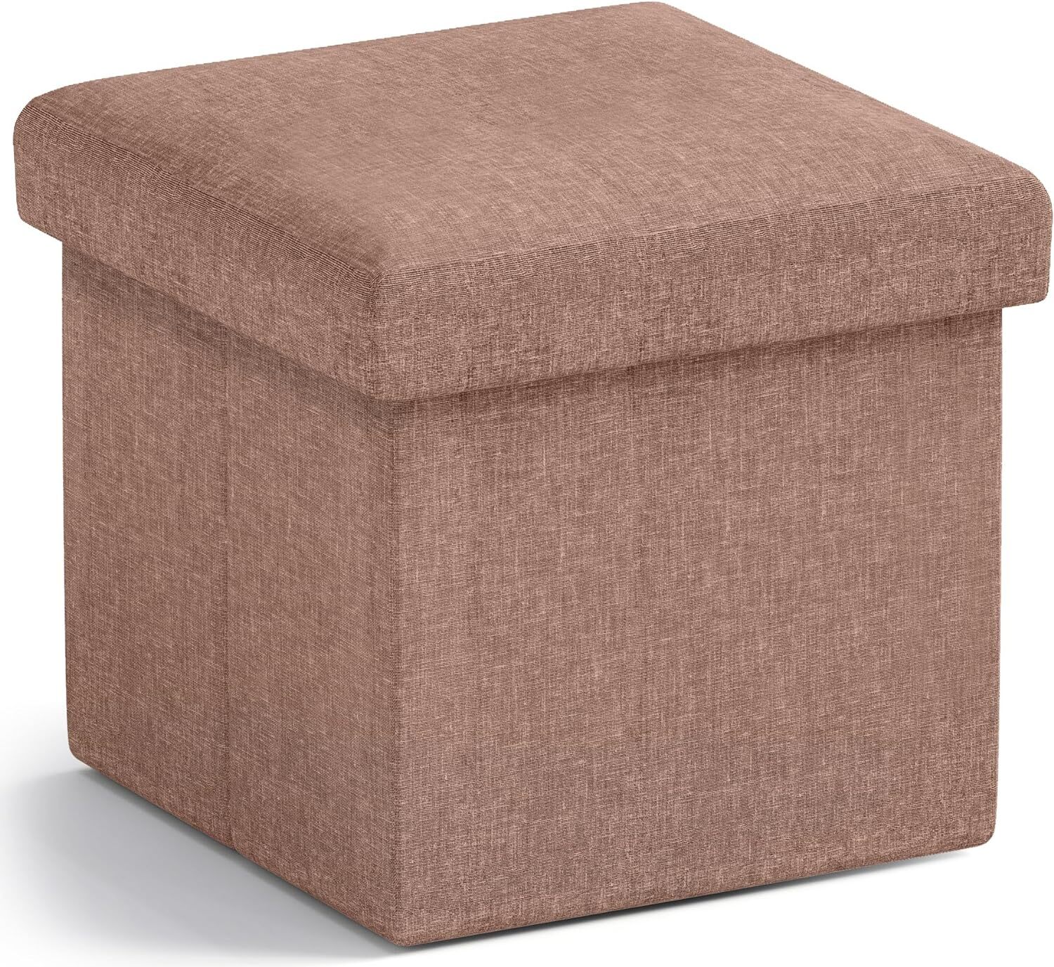 Ornavo Home Small Storage Ottoman Foldable 12" W x L x H, Taupe