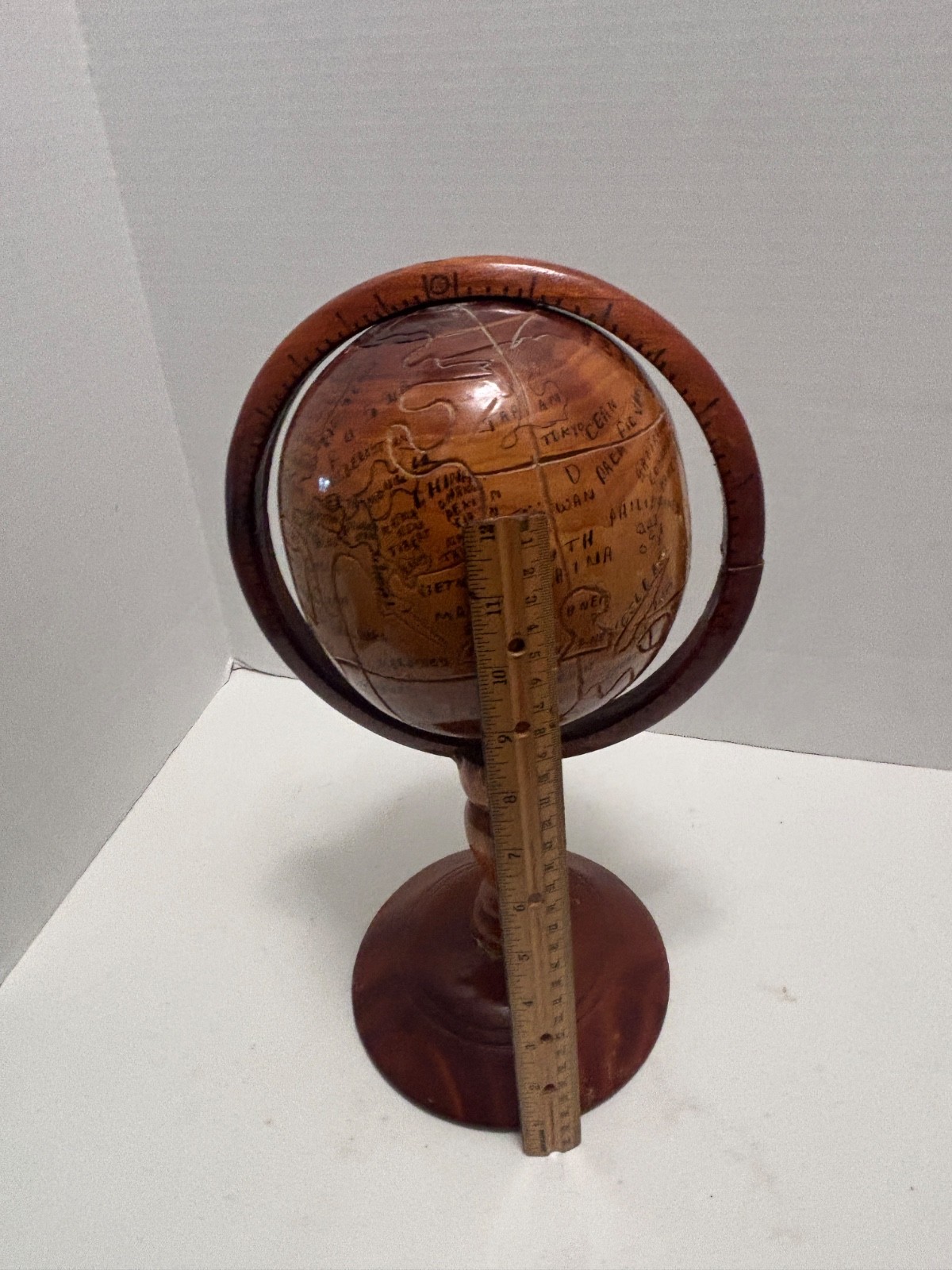 Handmade Rustic Terrestrial World Globe 14" Rotating Decorative