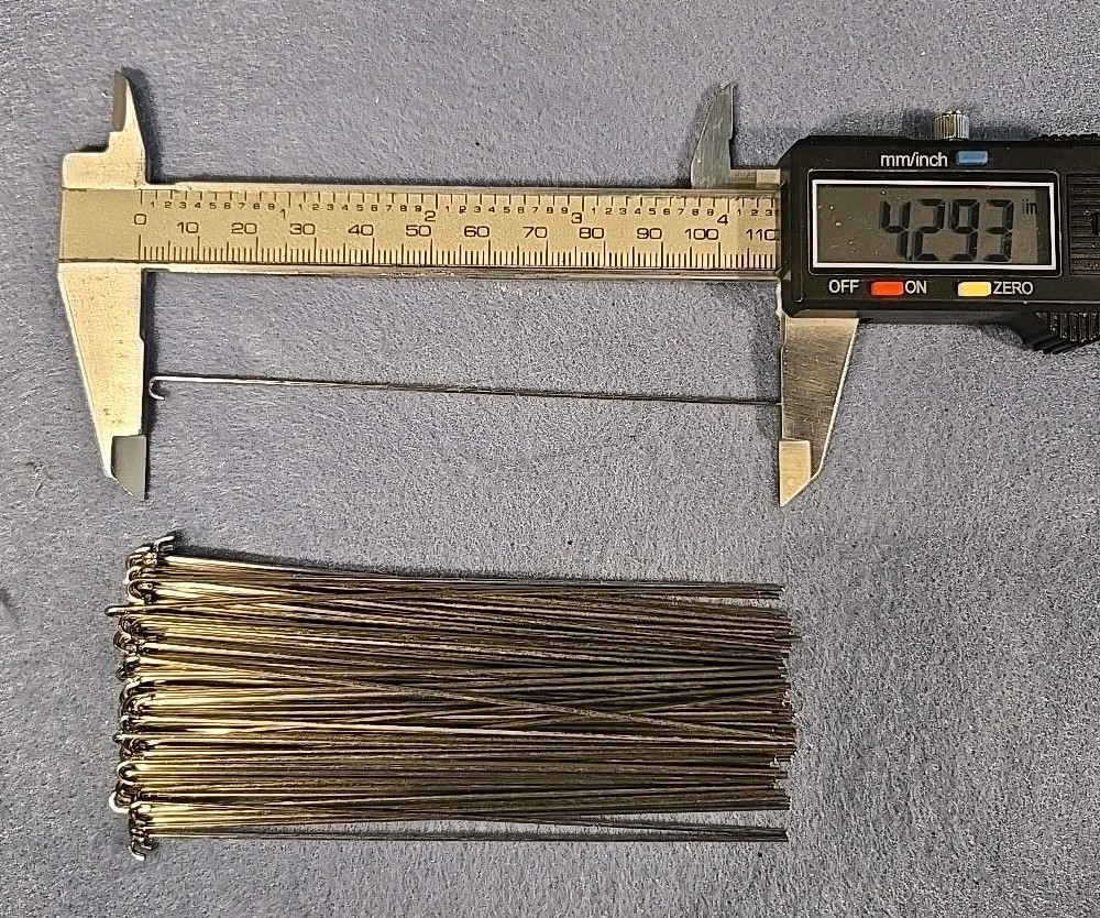 100 pcs .040" SS wire shafts 4.293" U-Bend Hook Connection Spinnerbait Wire Bend
