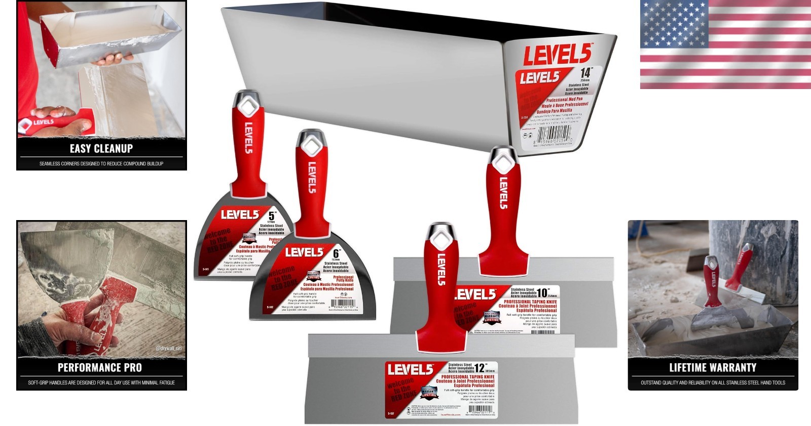 Stainless Steel Taping Knives Bundle