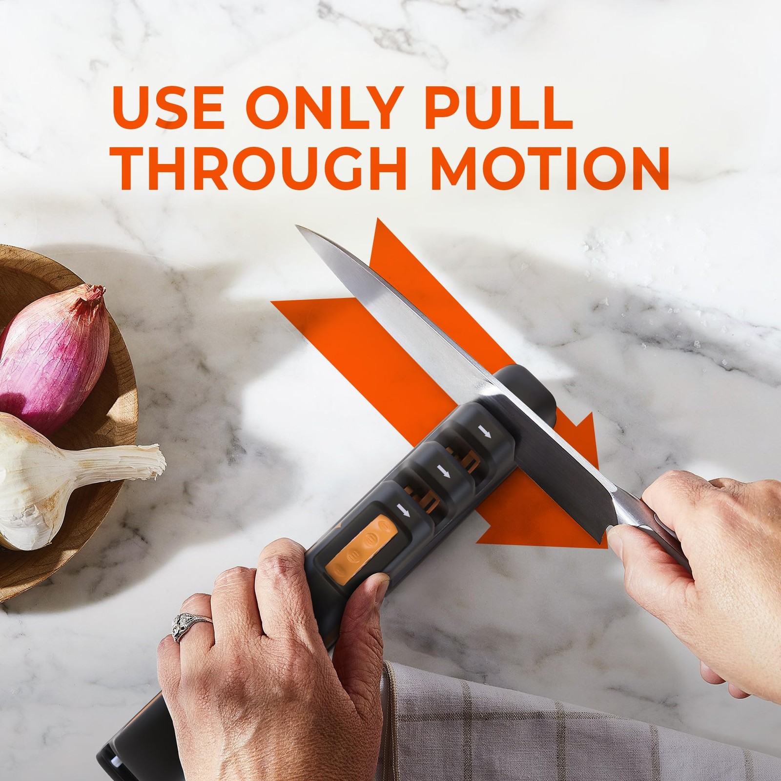 5 Precision Adjust Knife Sharpener- 3-Stage Premium Kitchen Knife Sharpener t...