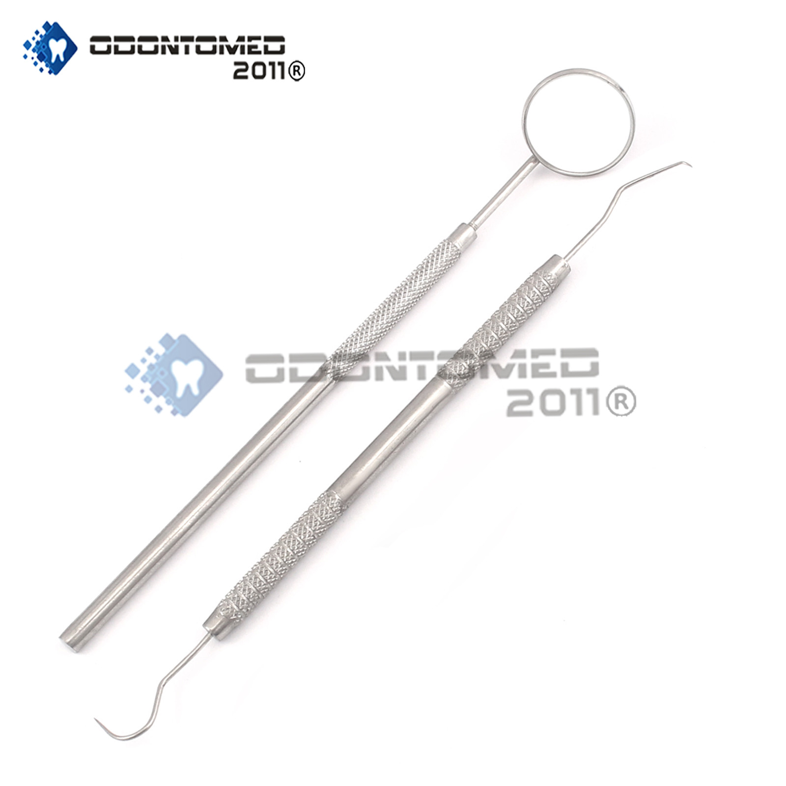 Mouth Mirror No 5 With Handle And Explorer, Dental Examination Set Pr-227