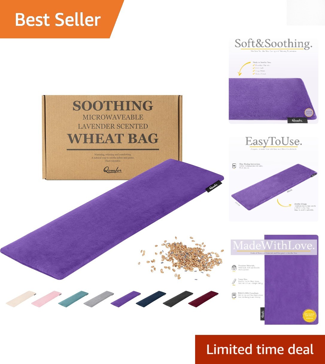 Long-Lasting Microwave Heating Pad for Neck, Back & Cramps - Easy & Effective