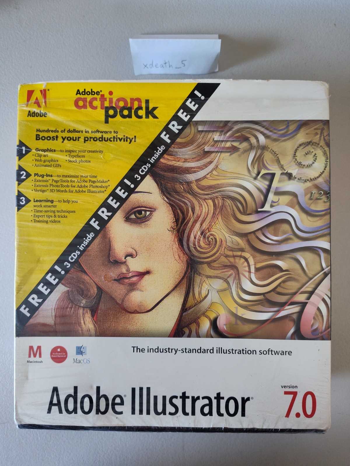 Adobe Illustrator 7.0 Action Pack (Mac OS) Vintage Big Box Rare Variant Bundle