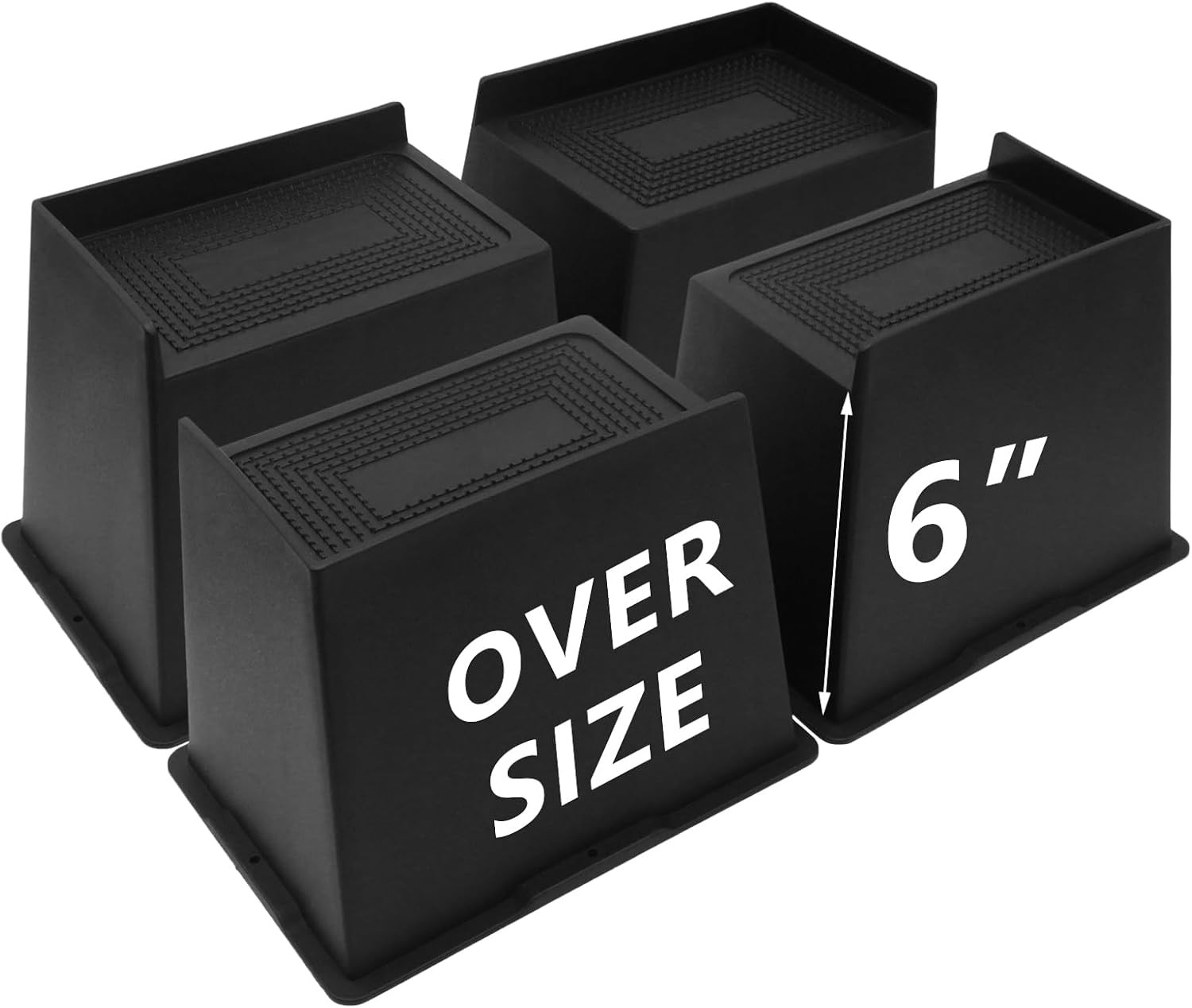 4 Pack Bed Risers 6 inch Heavy Duty, Oversized Furniture Risers, Extra Wide Bed