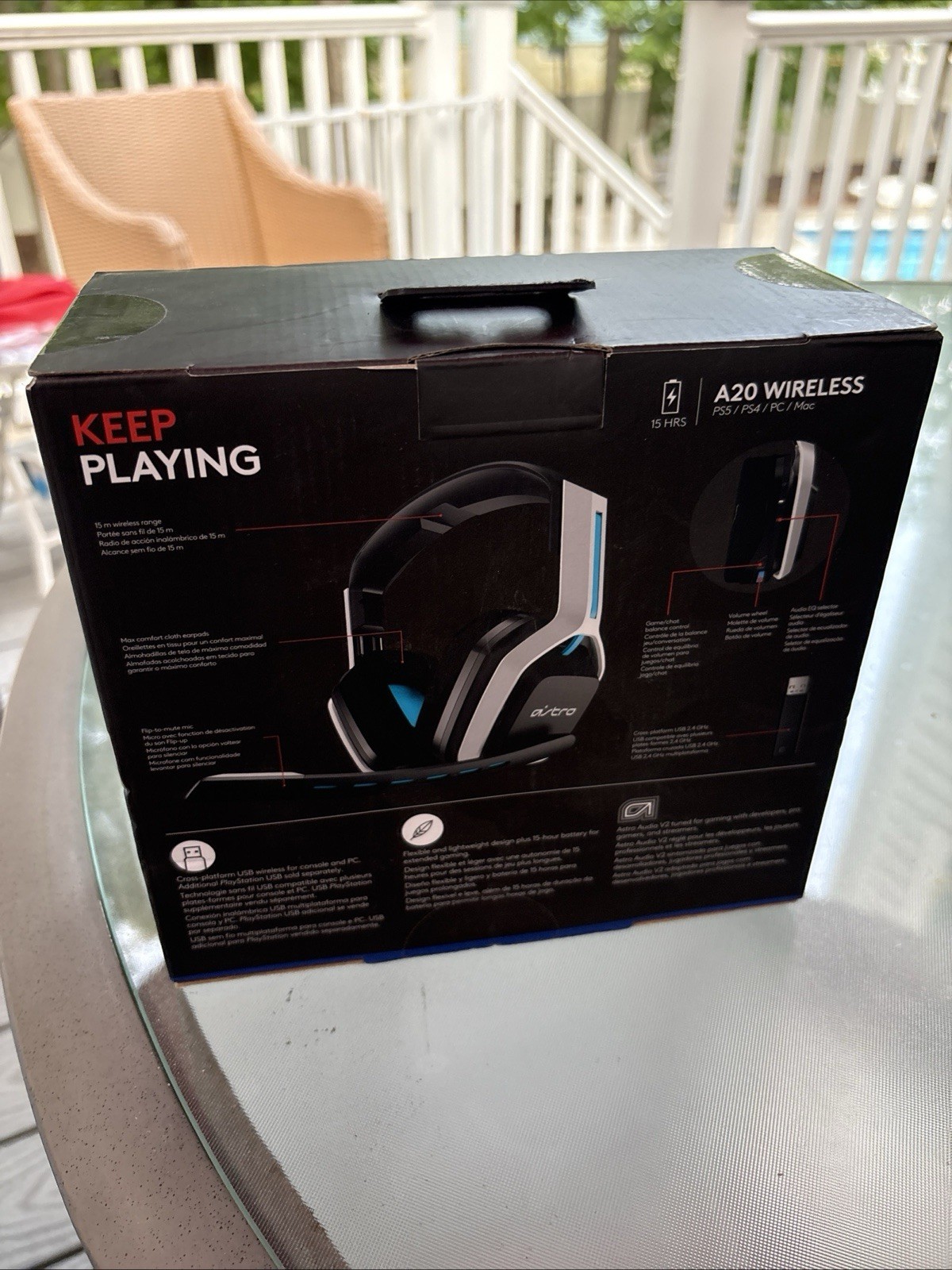 New Logitech A20 Astro White/Blue 939-001876 Wireless Gaming Headset
