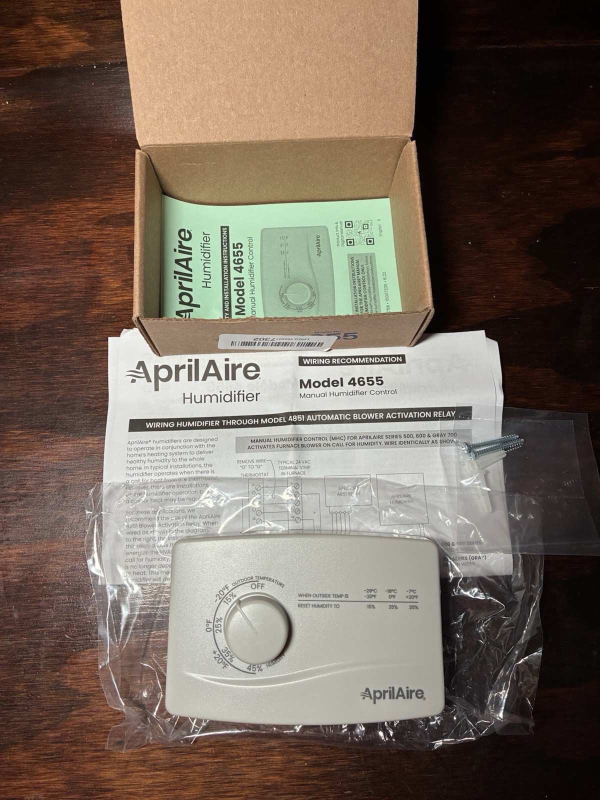 Aprilaire 4655 500 600 700 Manual HUMIDIFIER Control Humidity