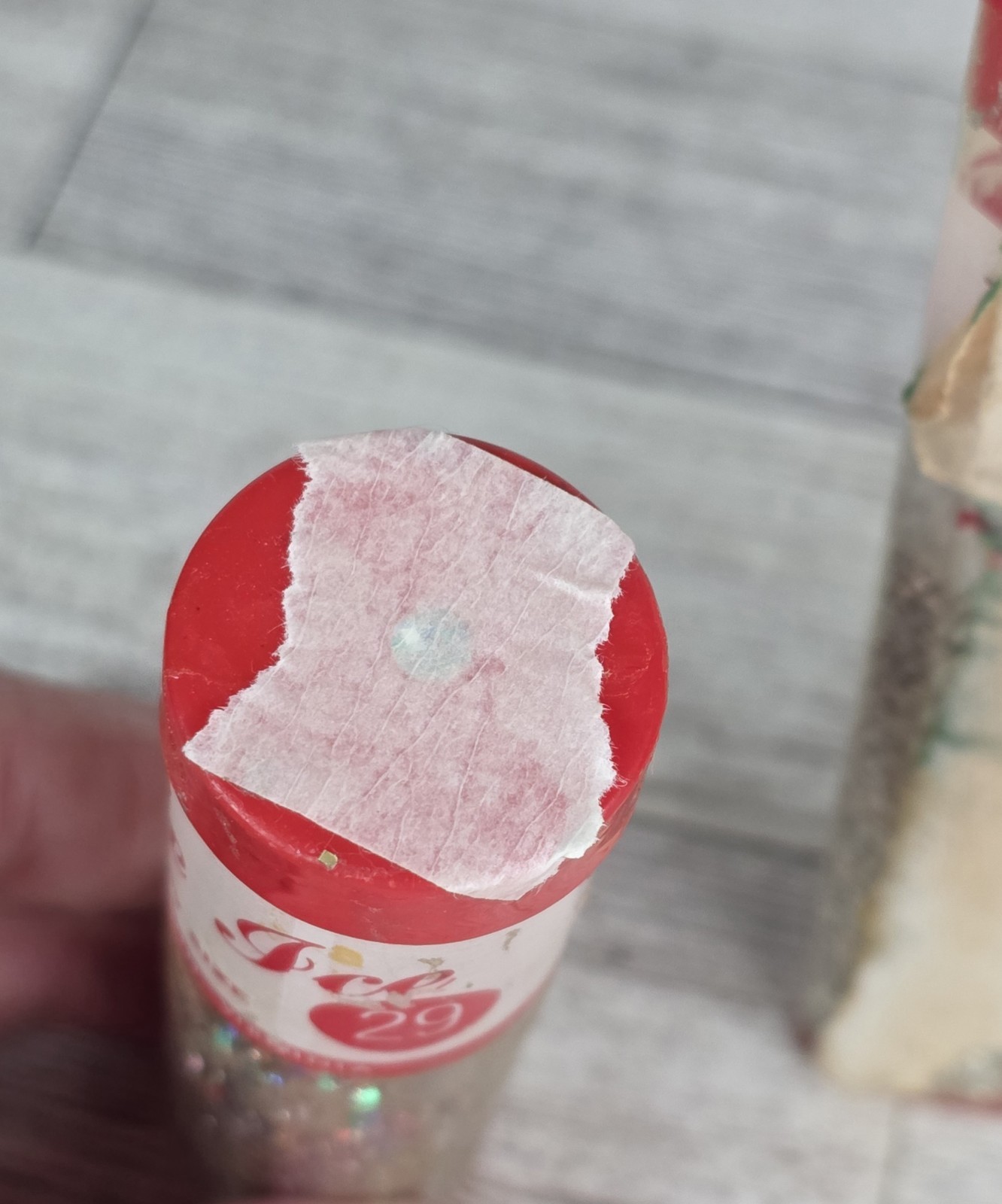 Four Container Vintage Craft Glitter Tube Holiday House Craft House Used