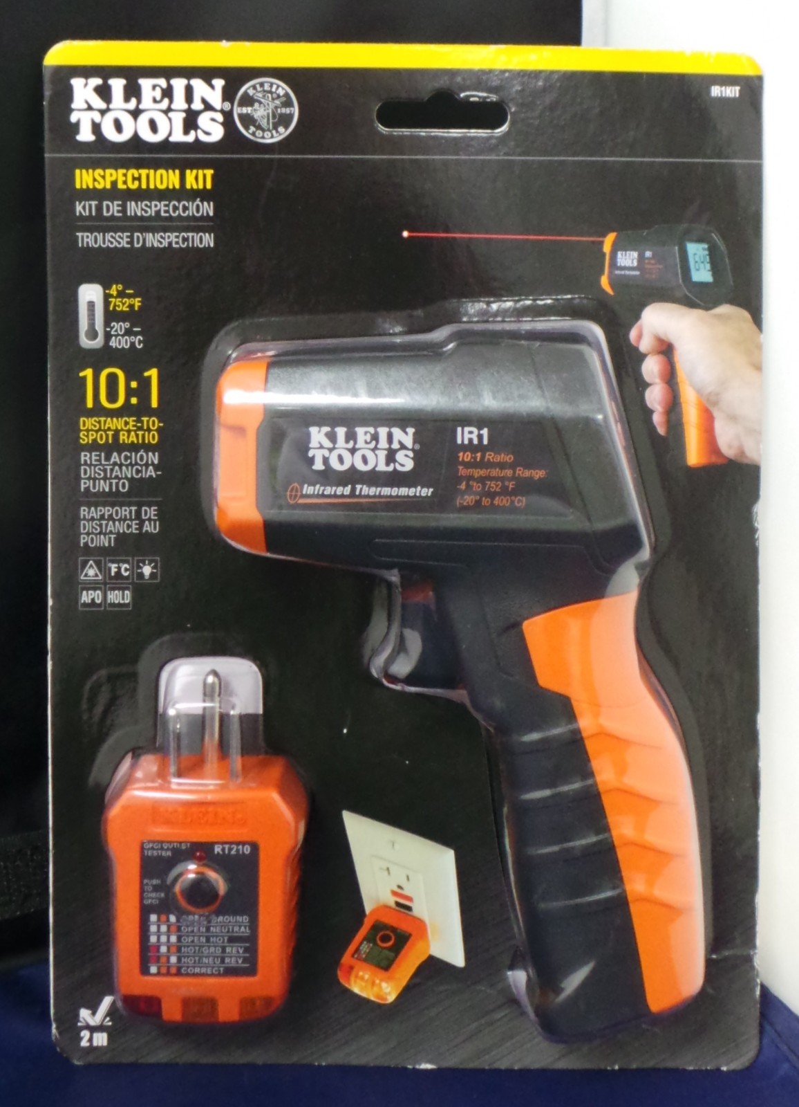 Klein Tools IR1KIT Infrared Thermometer and GFCI Receptacle Tester Kit BRAND NEW