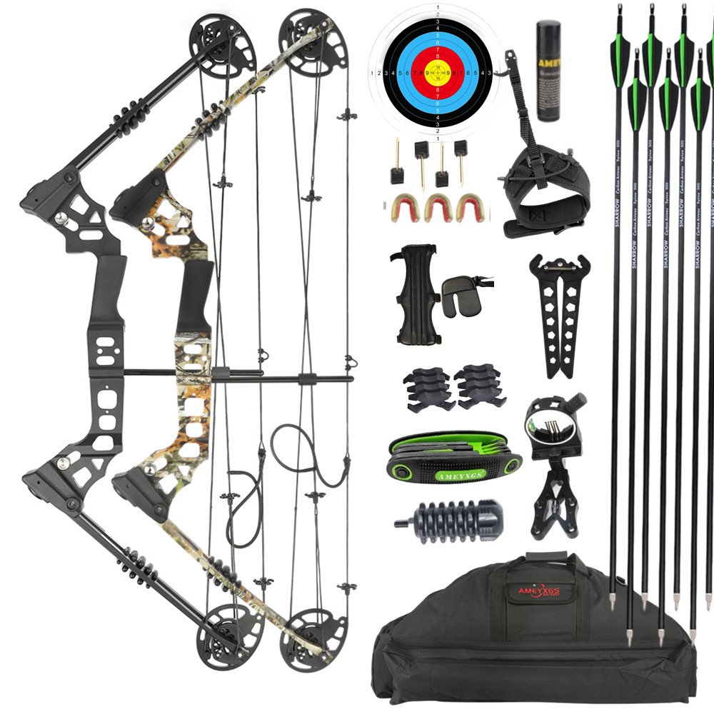 Compound Bow Set 20-70lbs Adjustable Arrows Archery Outdoor Shooting RH LH