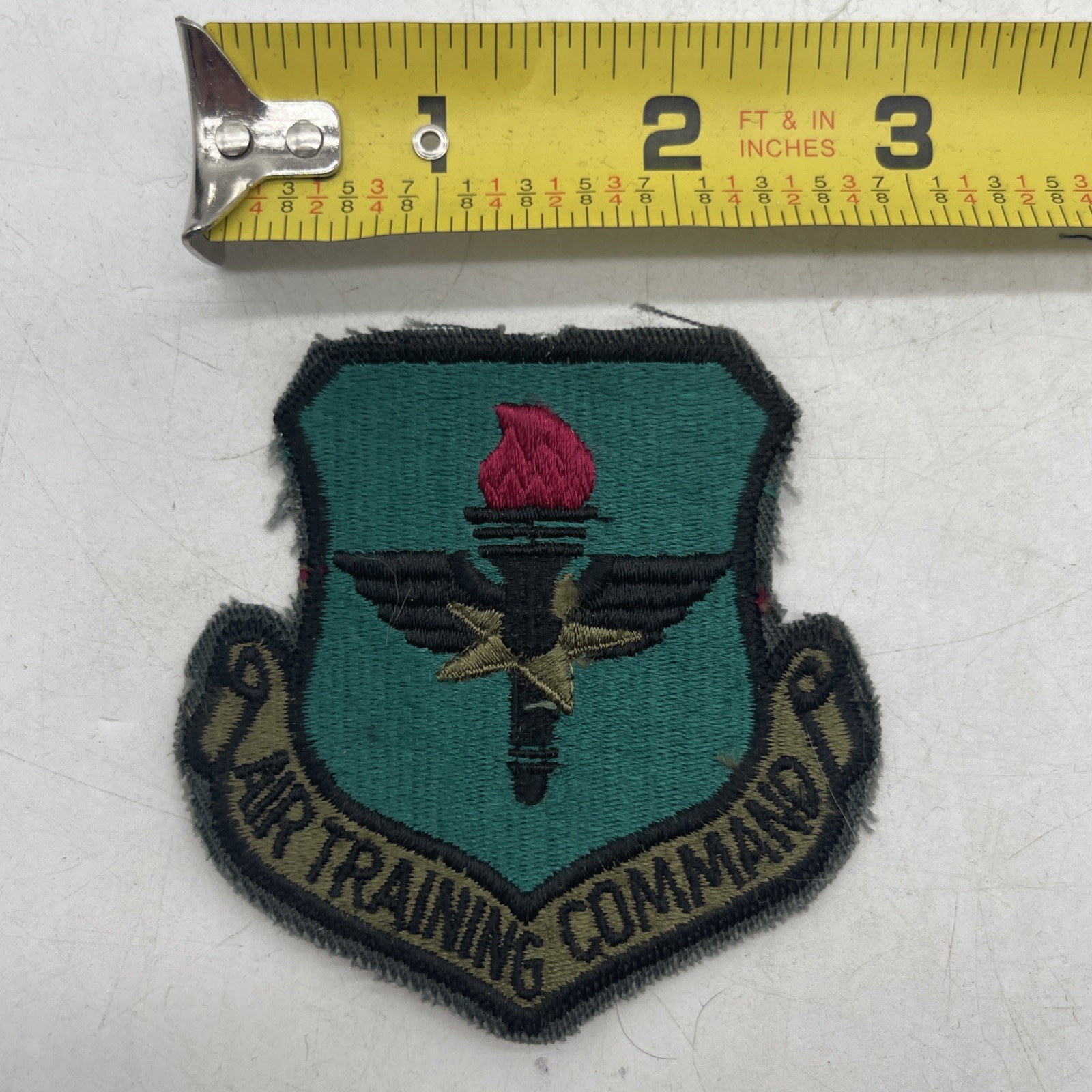 U.S. Military Air Force Air Training Command Patch Subdued Torch W/ Wings 3” Cut