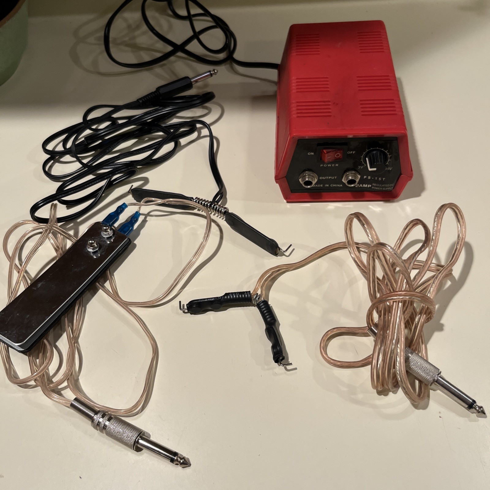 Tattoo machine parts power supply foot pedal soft spring clip cord more phono
