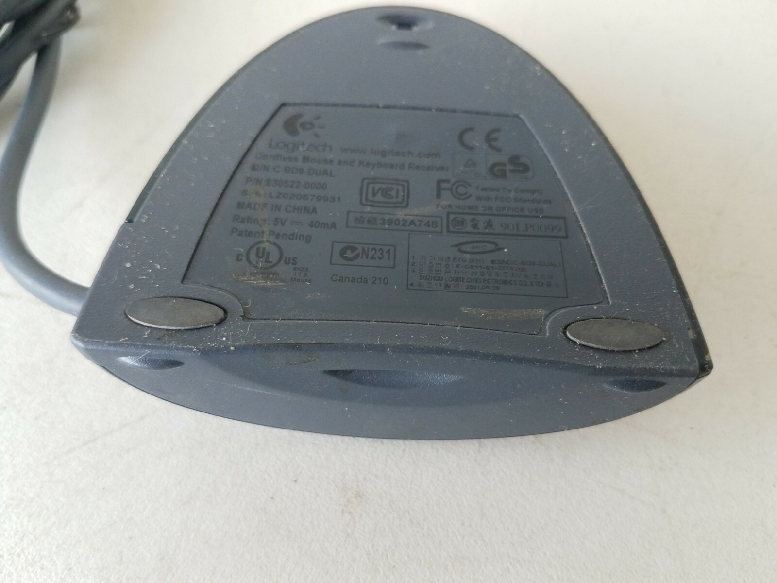 Logitech Cordless Mouse and Keyboard Receiver C-BD9-DUAL PS/2 USB