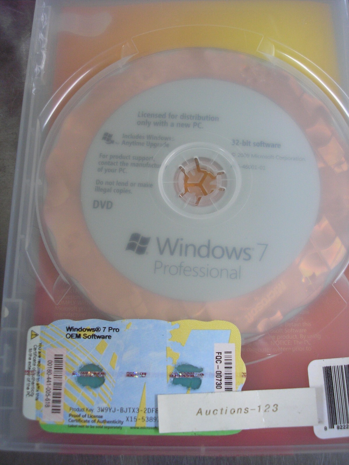 Microsoft Windows 7 Professional 32 bit Full English DVD MS WIN =NEW SEALED=
