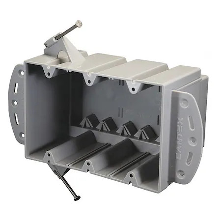 Cantex Ez74tnr Electrical Box, 74 Cu In, Switch Box Type, 3 Gangs, Pvc,