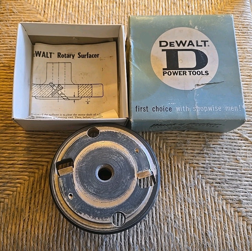 Vintage Black & Decker No. 6380 Rotary Planer 2-Knife Head 5/8-18 LH Arbor w/Box