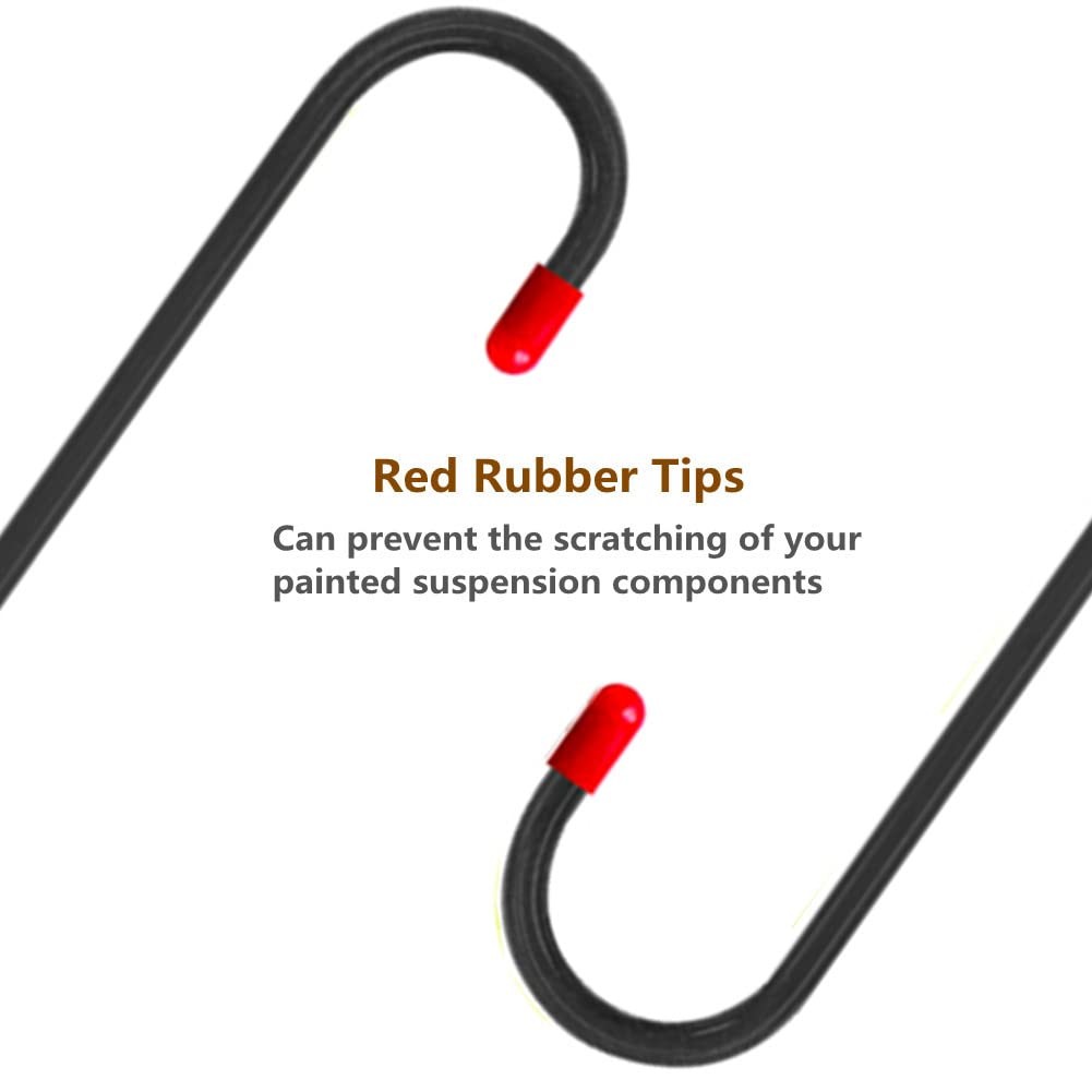 2 PCS Brake Caliper Hanger Hooks with Red Rubber Tips,Auto Black