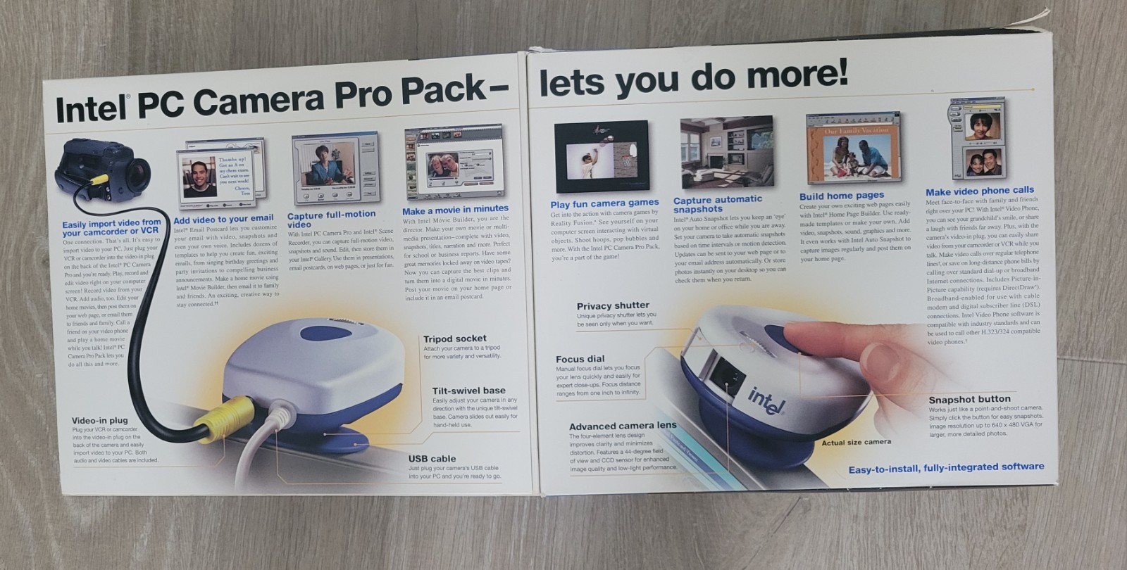 Vintage Intel PC Camera Pro Pack USB Webcam w/ Box Software
