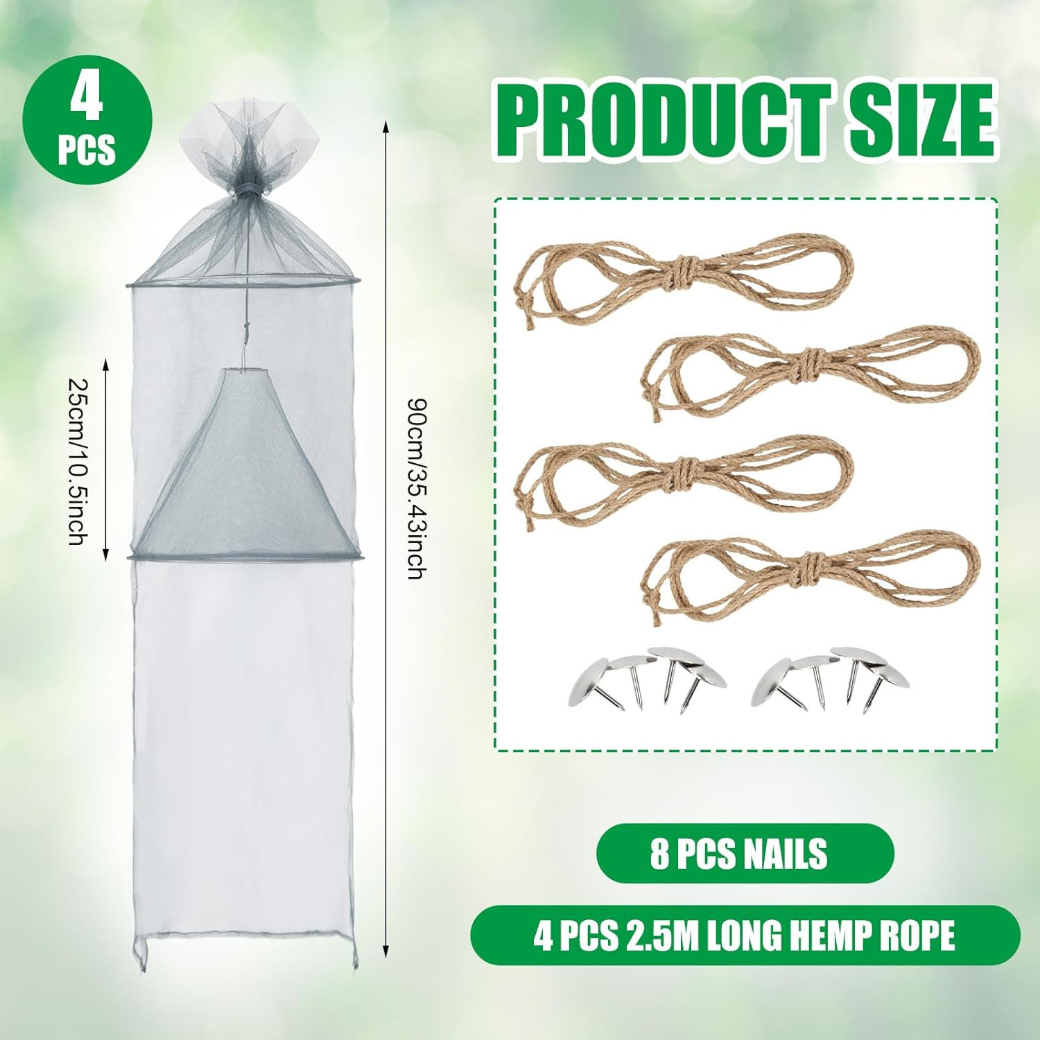 2 Pack Spotted Lanternfly Traps Lantern Fly Killer Mesh Tree Trap with Jute Rope